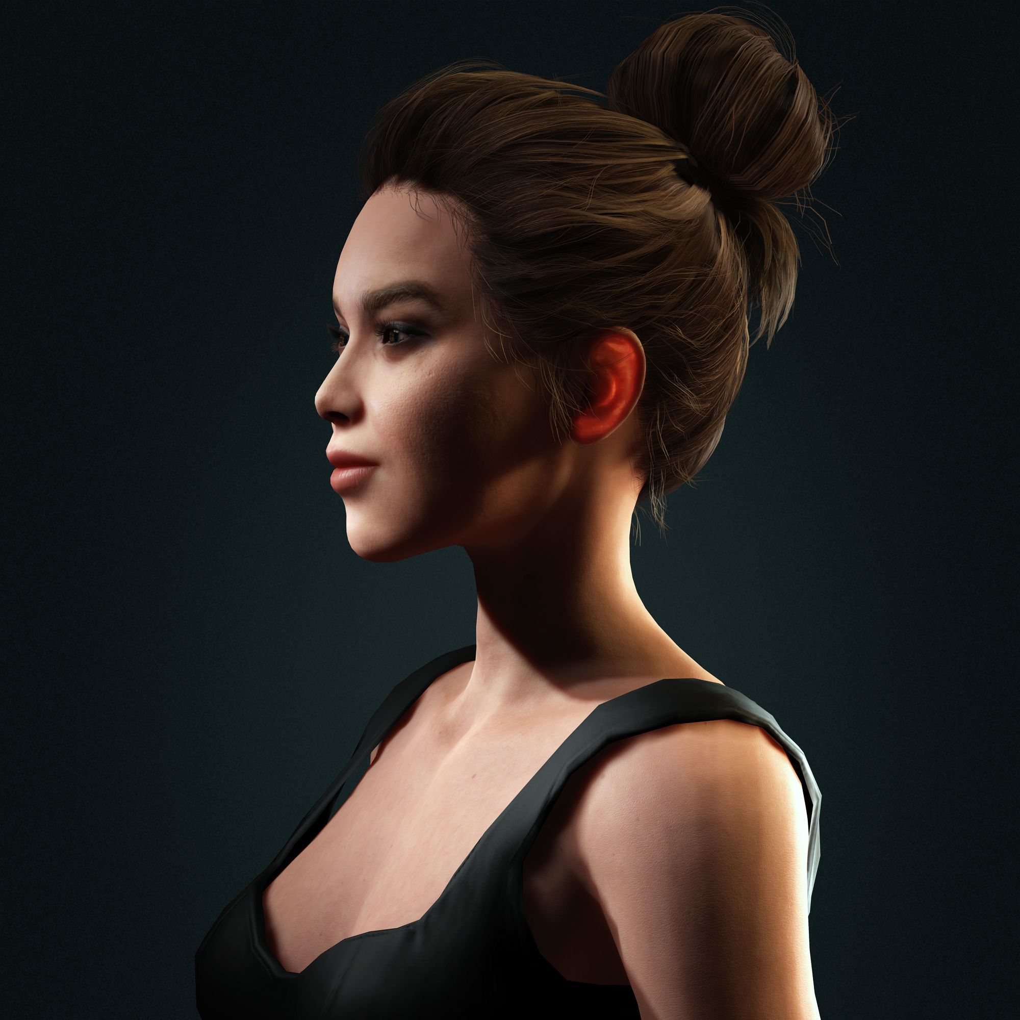 Hailee Steinfeld Character  Low-poly 3D model_1