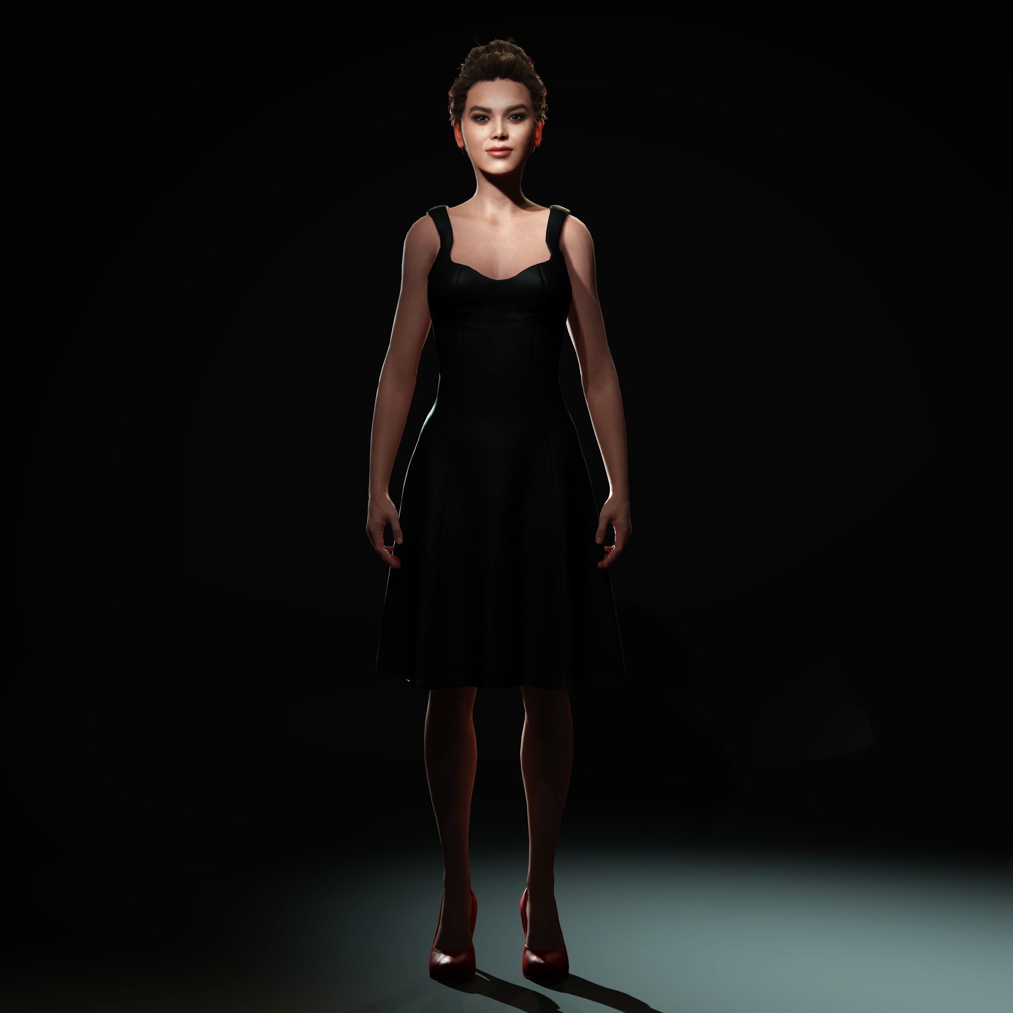 Hailee Steinfeld Character  Low-poly 3D model_7