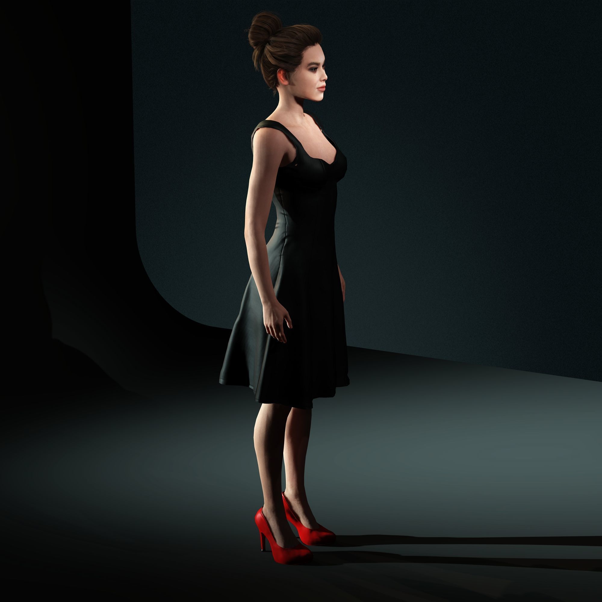 Hailee Steinfeld Character  Low-poly 3D model_5