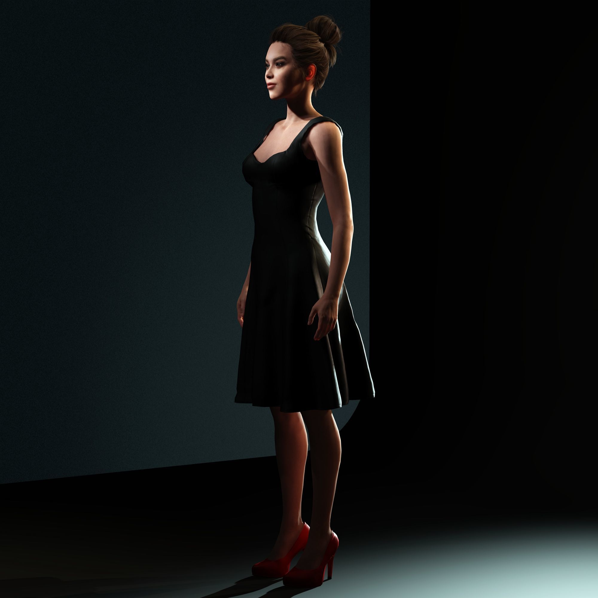 Hailee Steinfeld Character  Low-poly 3D model_6