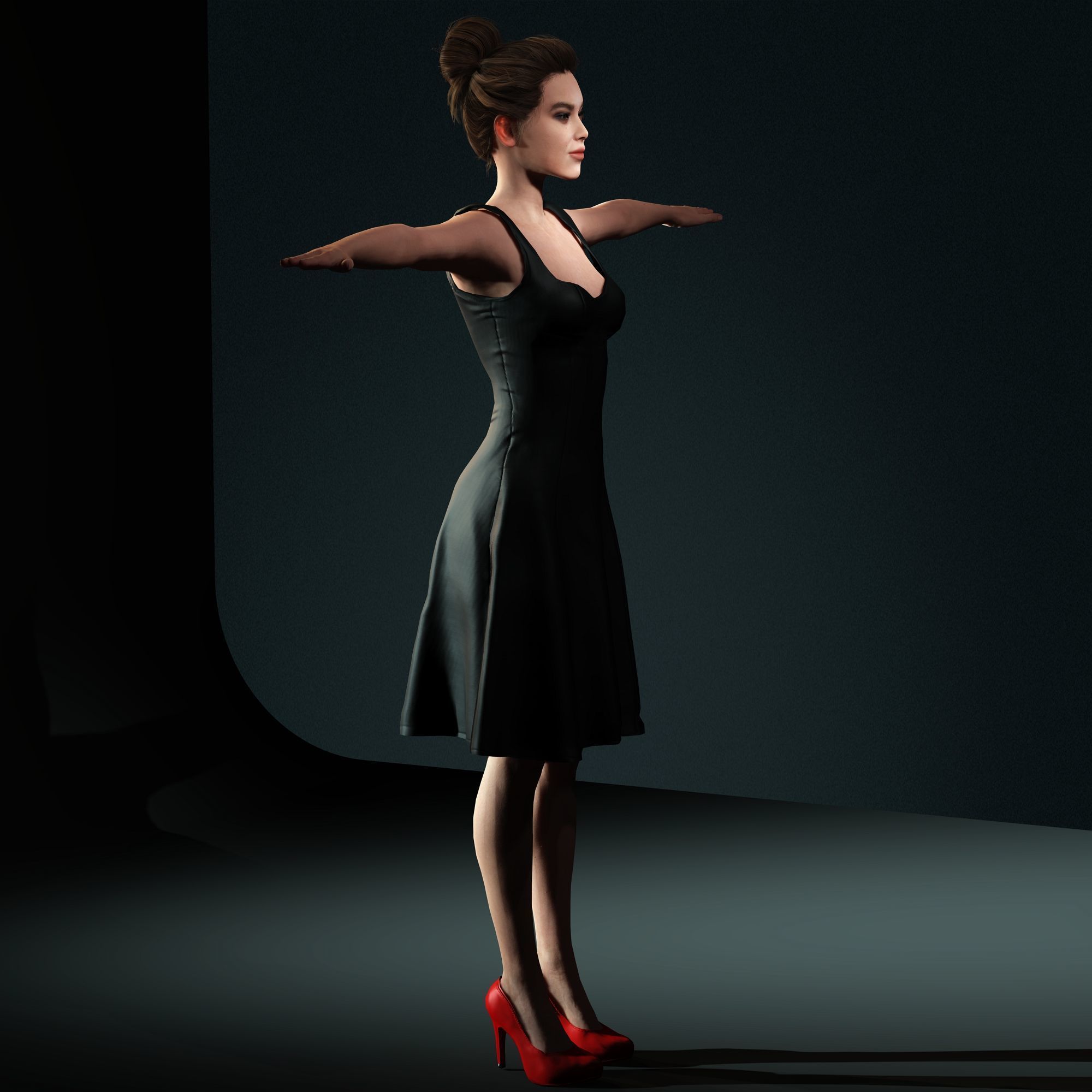 Hailee Steinfeld Character  Low-poly 3D model_14