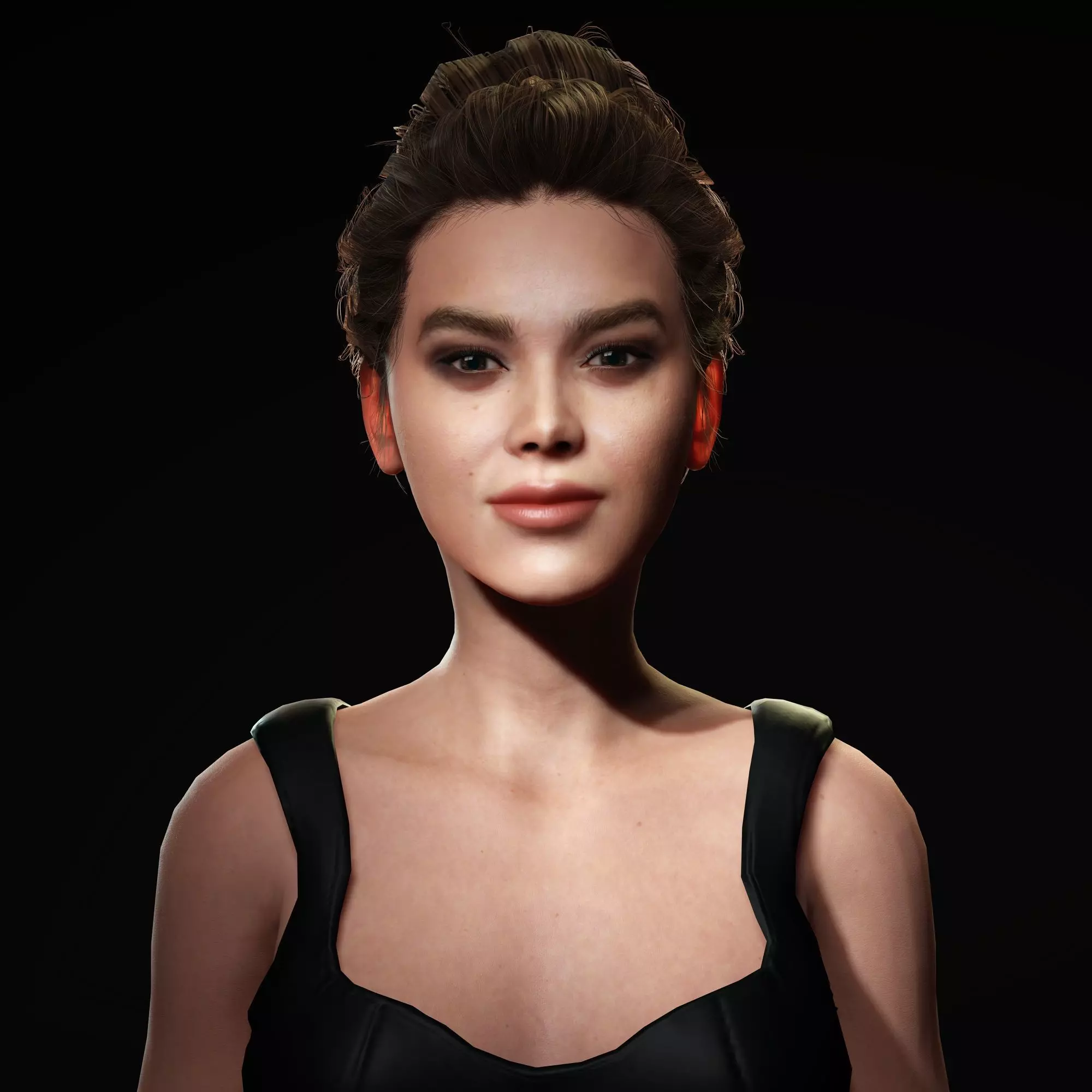 Hailee Steinfeld Character  Low-poly 3D model_0