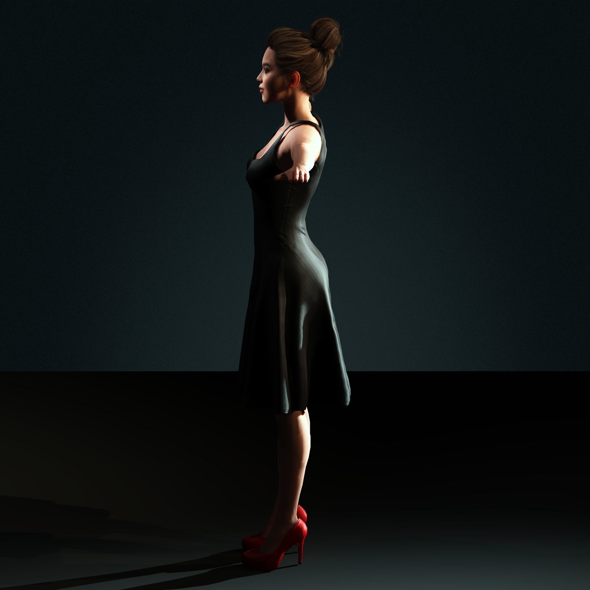 Hailee Steinfeld Character  Low-poly 3D model_12