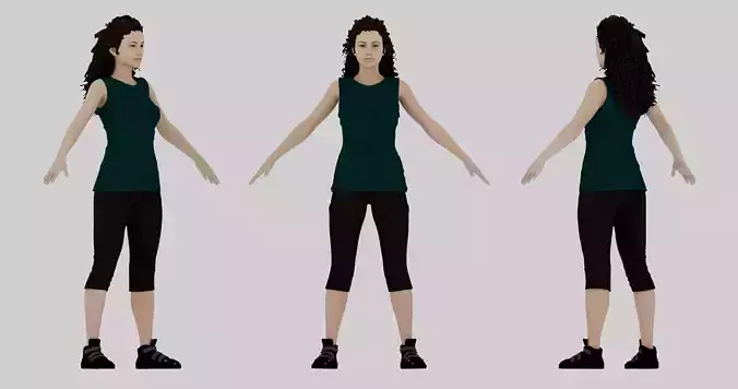 Realistic Casual Female Character