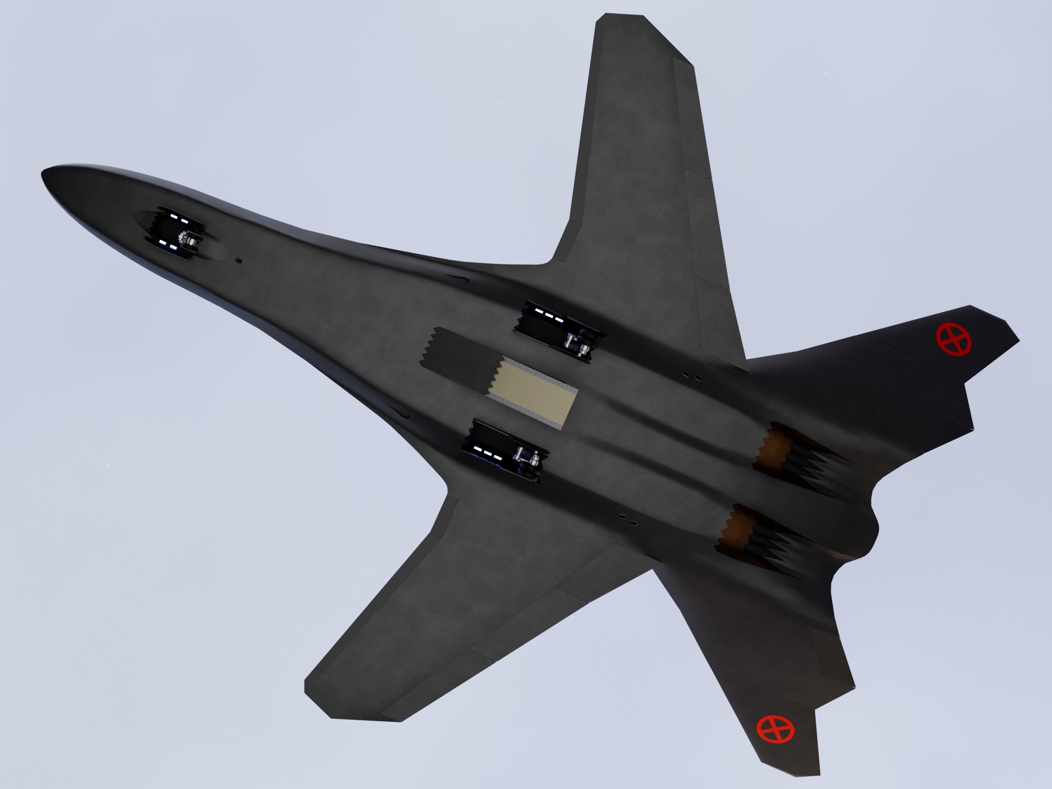 X Black Bird Low-poly 3D model_2