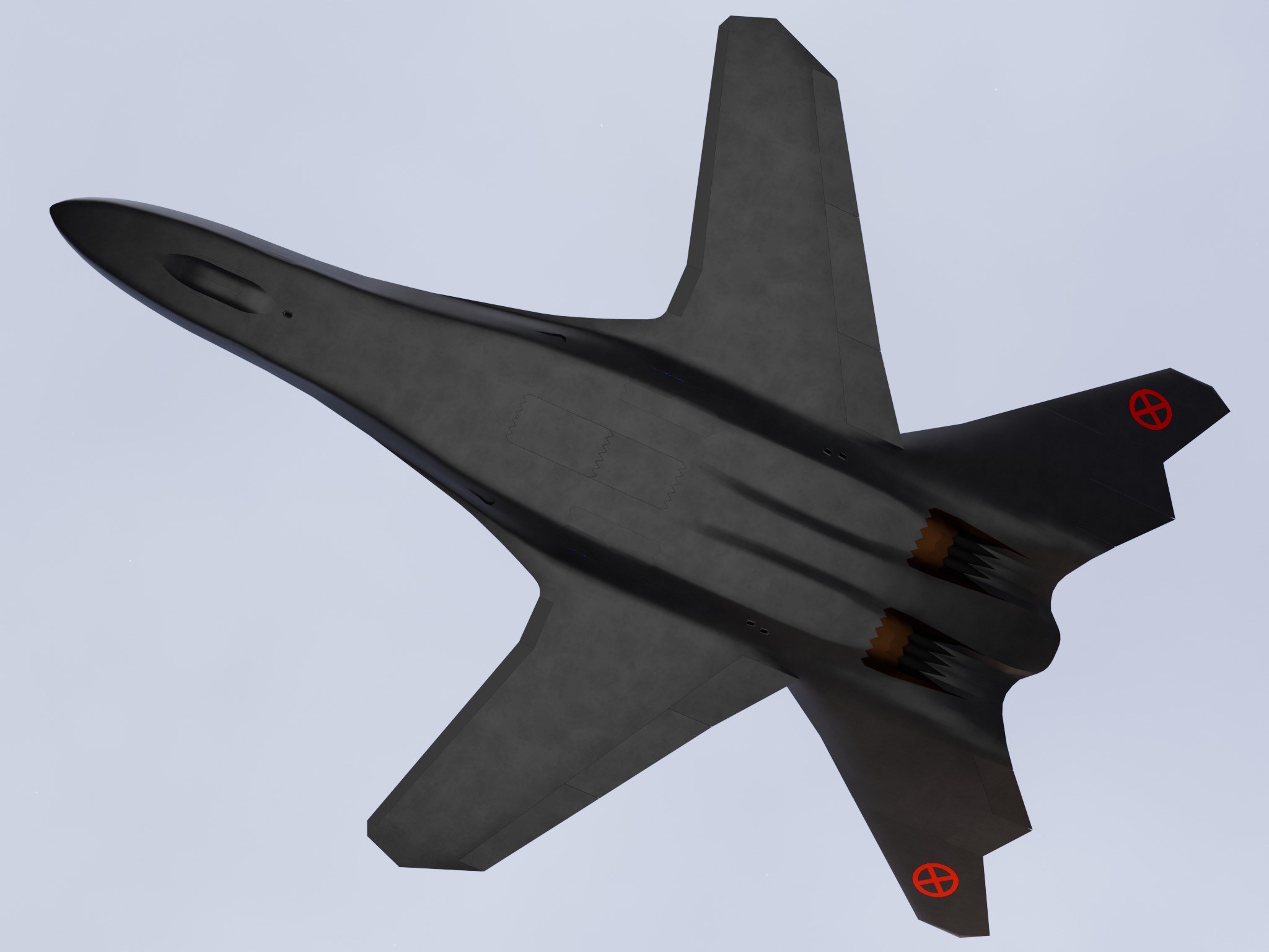 X Black Bird Low-poly 3D model_3