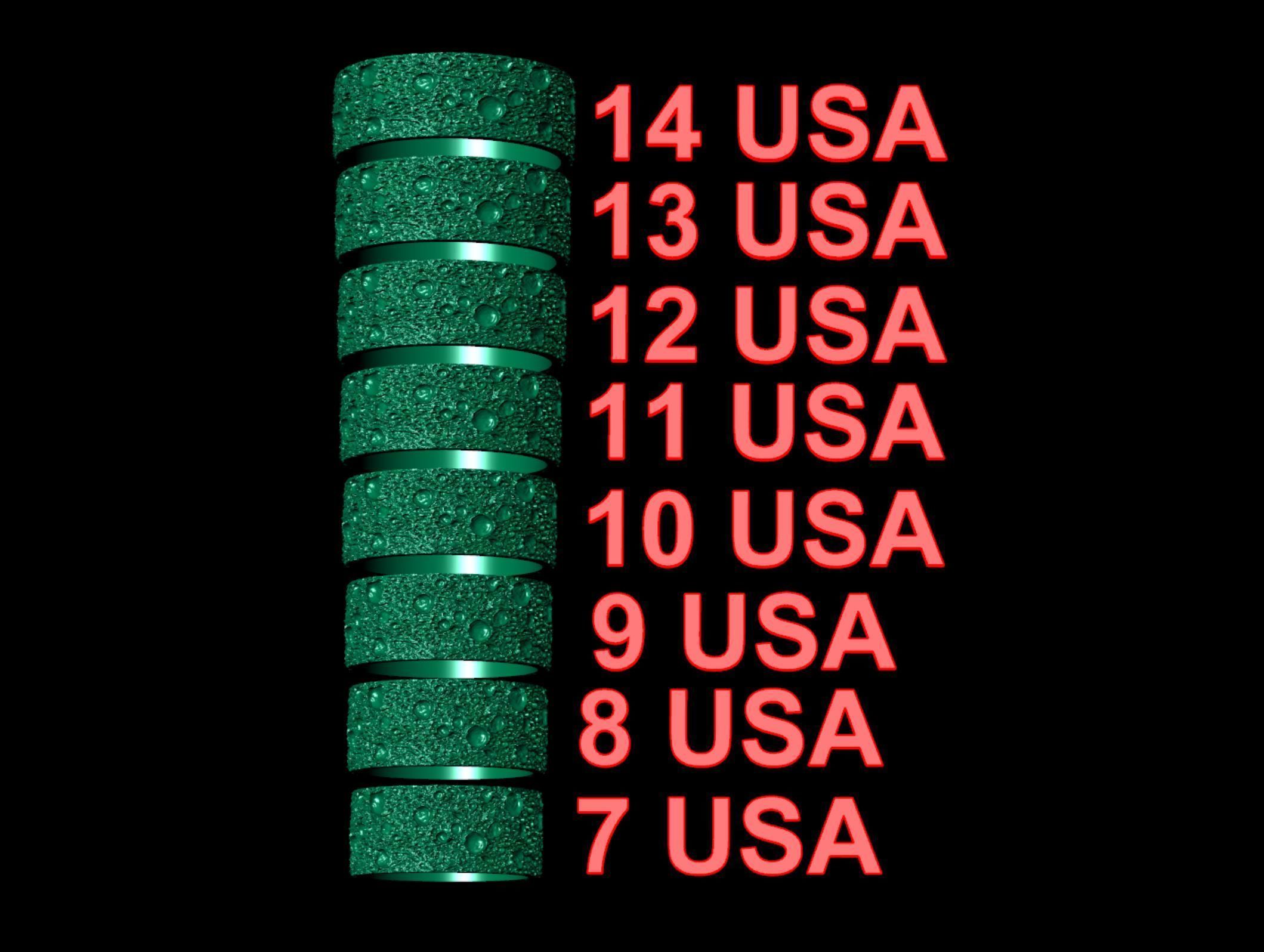 Moon craters ring 9 mm 3D print model_3