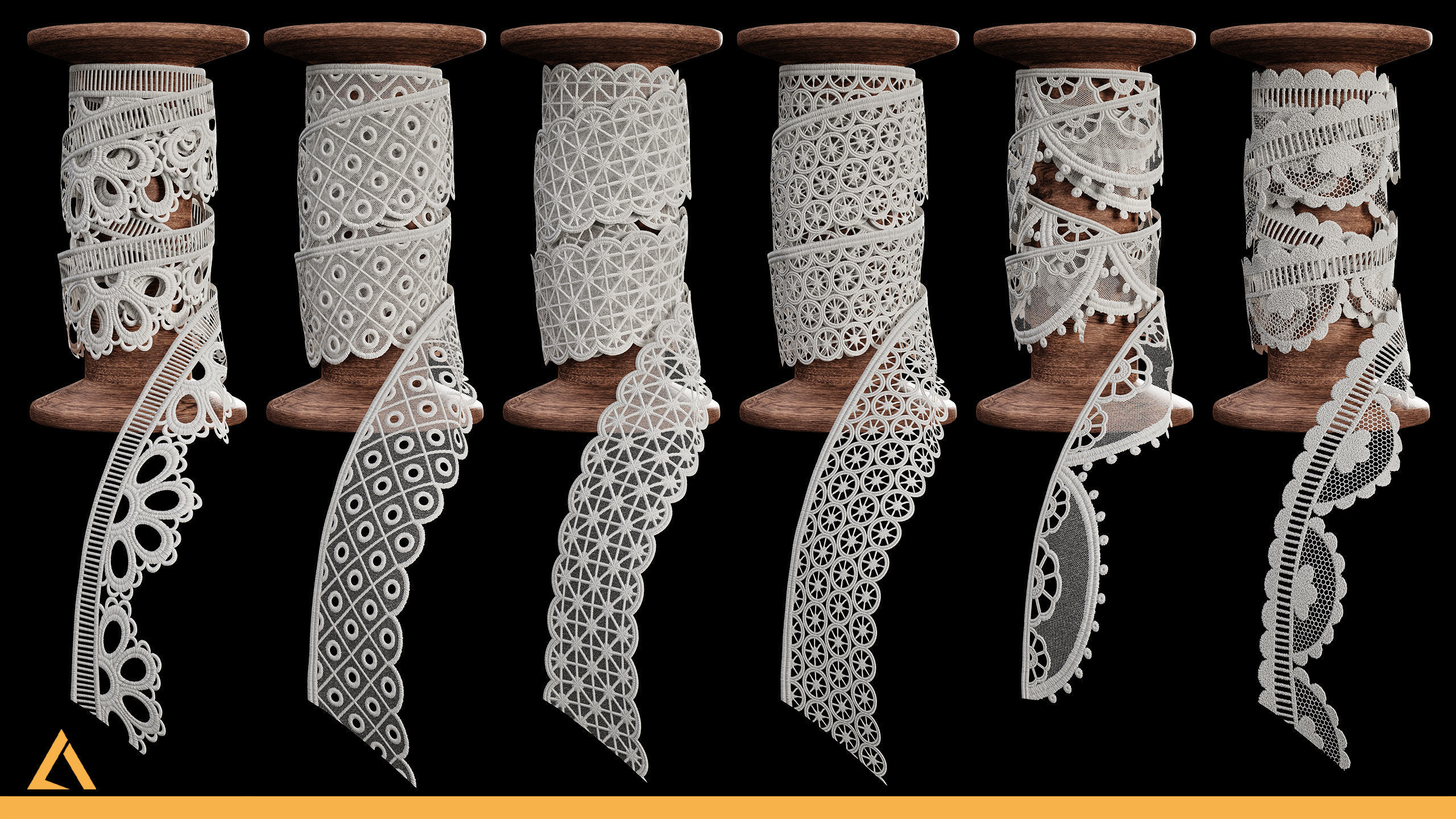 40 Lace Fabric Trim Materials SBSR and Textures Texture_4