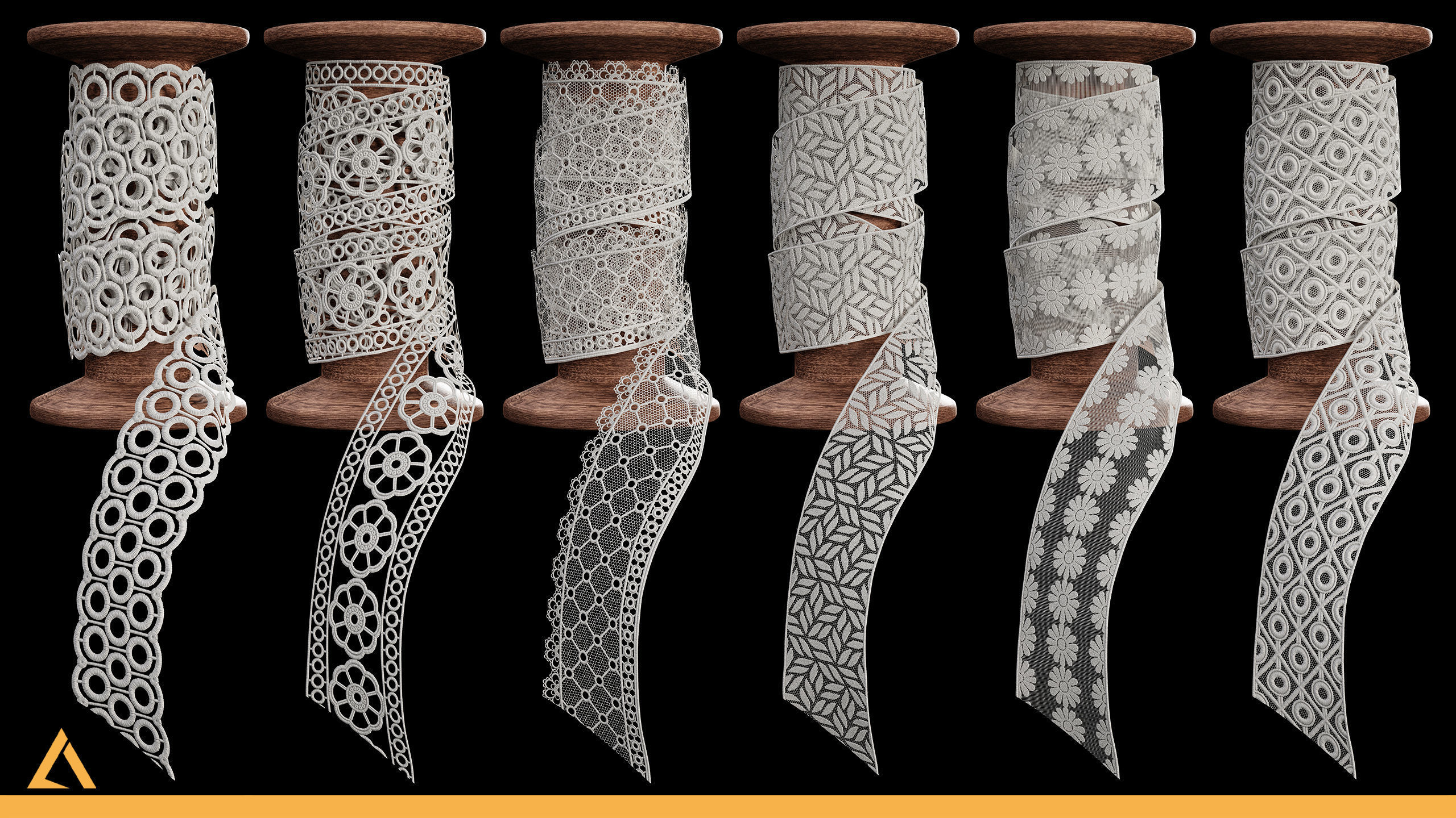 40 Lace Fabric Trim Materials SBSR and Textures Texture_3