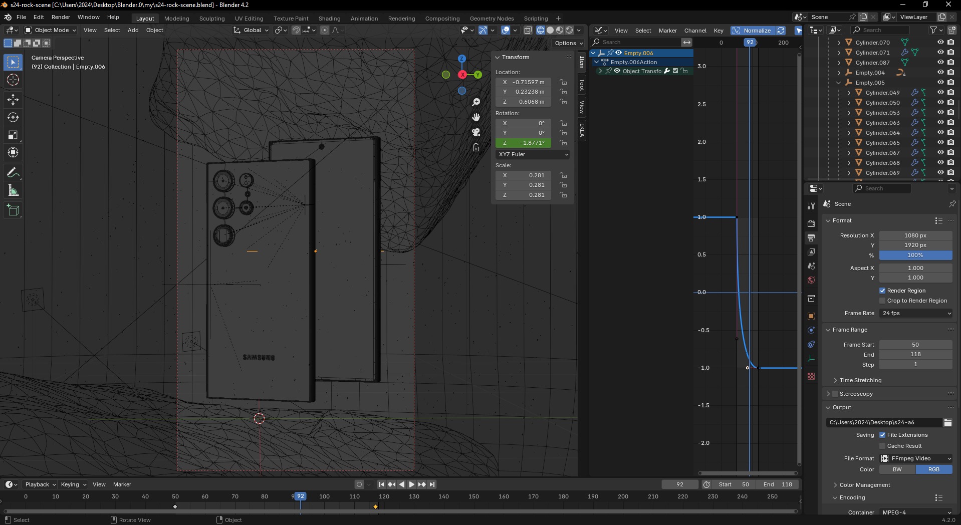 S24 Ultra Scene 3D model_4