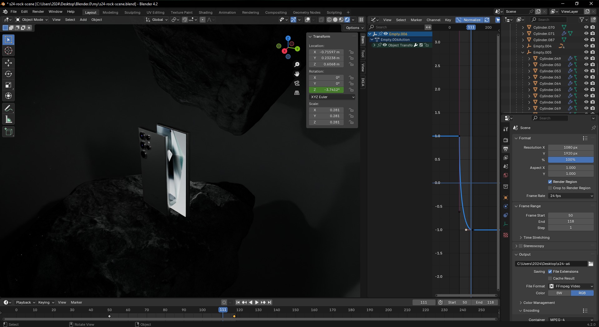S24 Ultra Scene 3D model_2