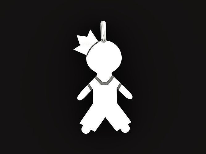 baby boy with a crown  for mom pendant 1376 3D print model