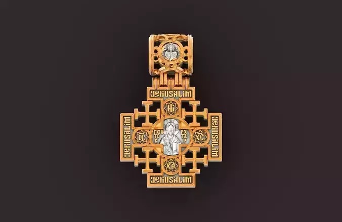Lord Almighty Jerusalem cross Icon of the Mother of God 1382