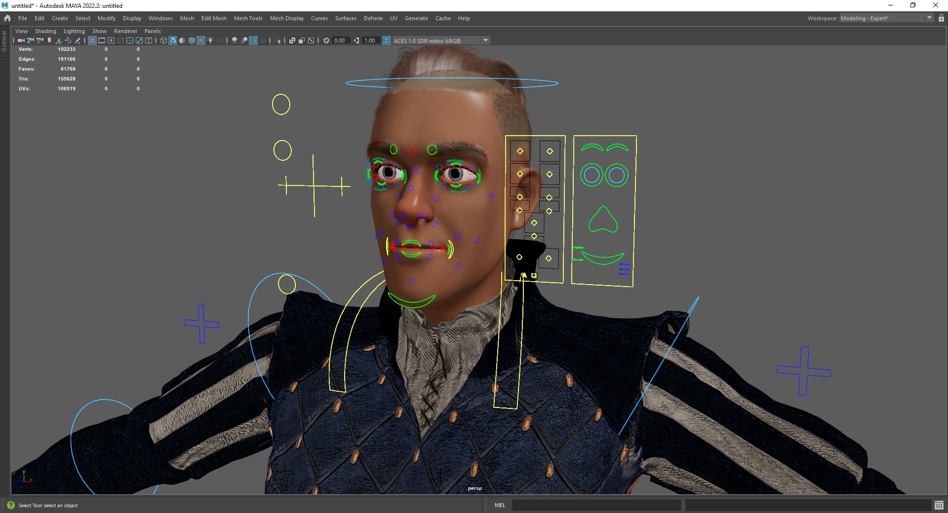 Cartoon Adventurer in Quilted Armor Low-poly 3D model_24