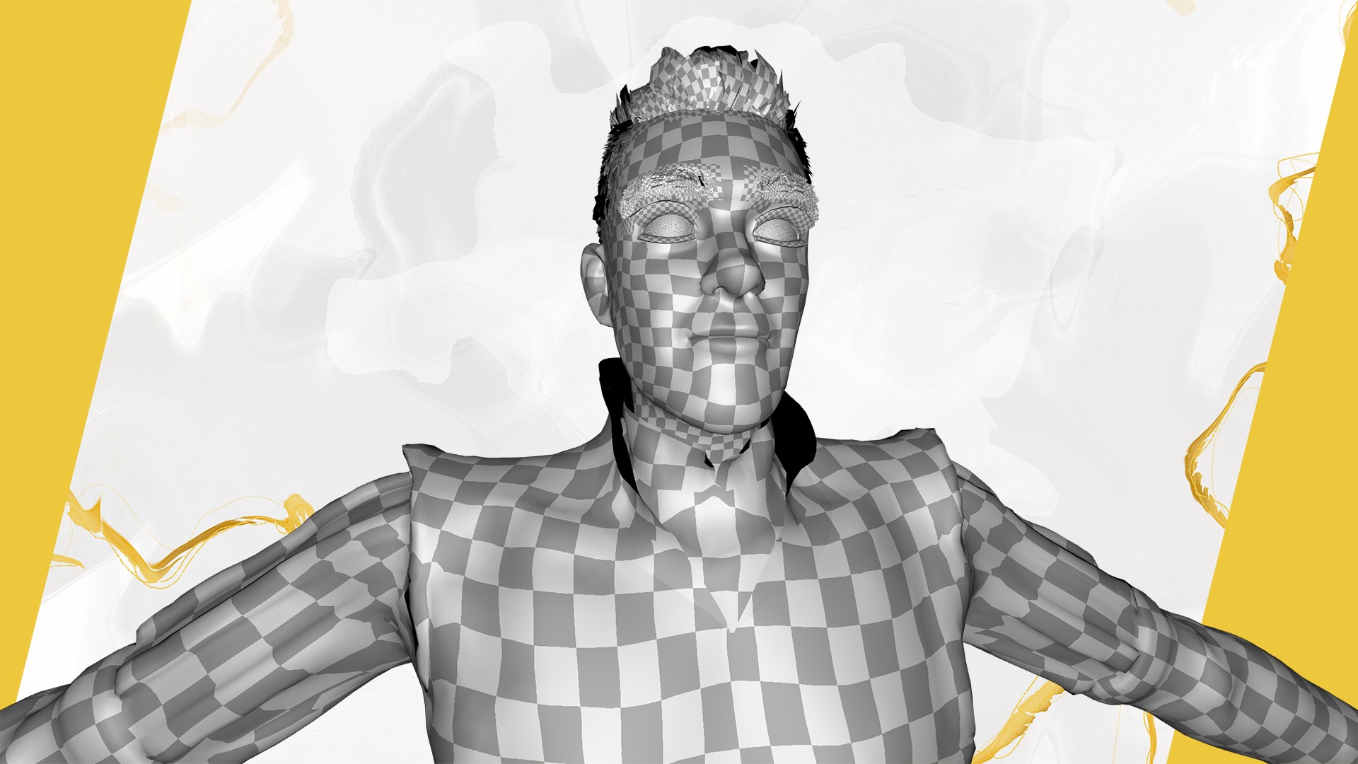 Cartoon Adventurer in Quilted Armor Low-poly 3D model_30