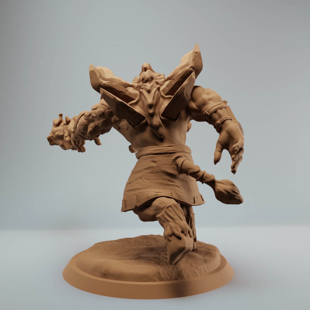 Minotaur fire mage shaman with fireball - two variations 3D print model_7