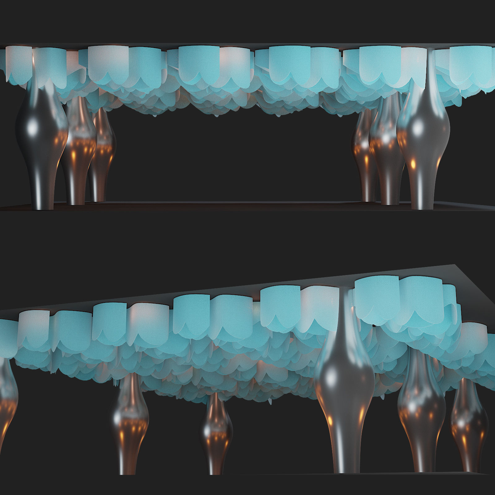 Fabric suspended ceiling  3 3D model_3