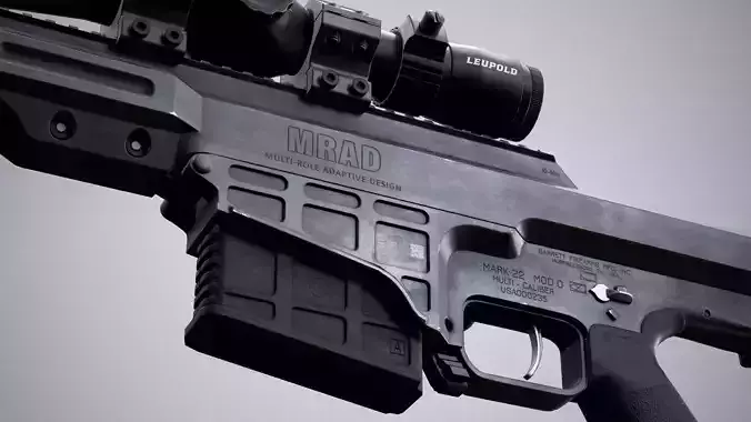 Barrett MRAD Low-poly 3D model