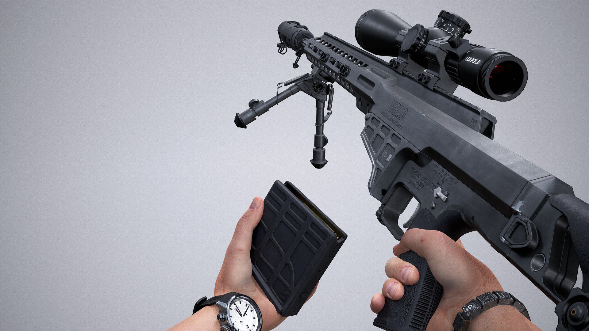 Barrett MRAD Low-poly 3D model_10