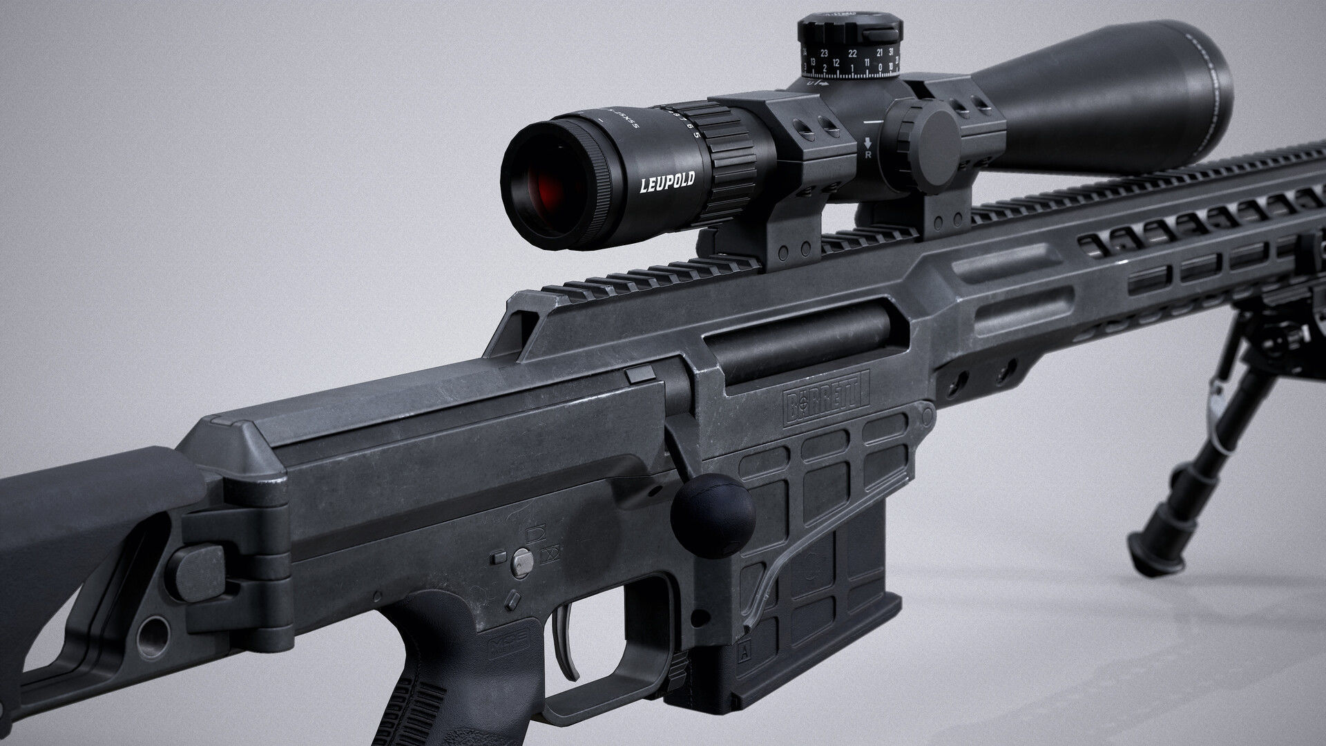 Barrett MRAD Low-poly 3D model_3