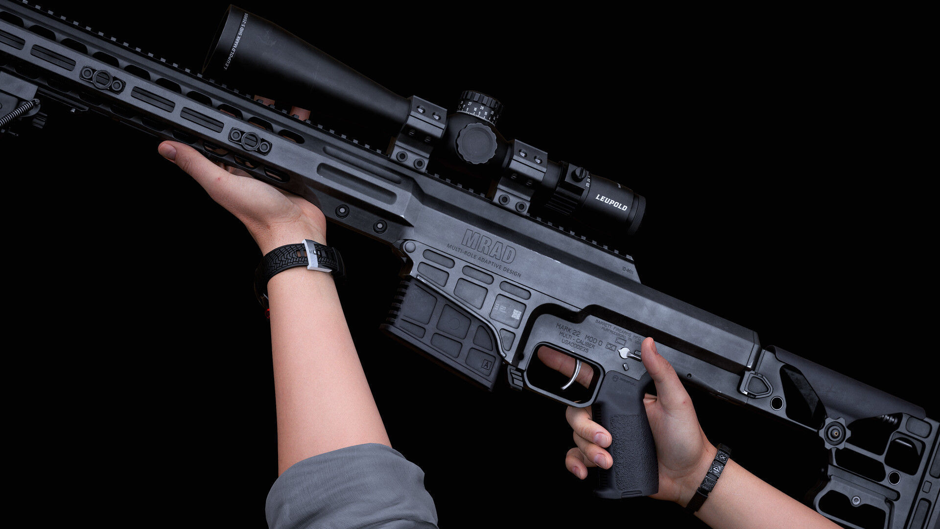 Barrett MRAD Low-poly 3D model_5