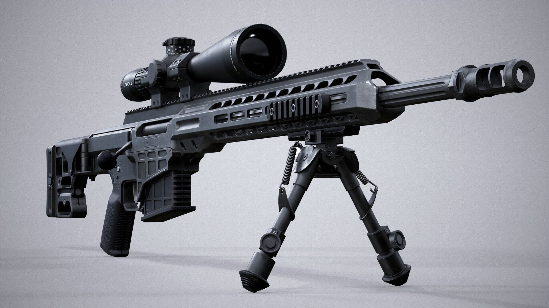 Barrett MRAD Low-poly 3D model_1