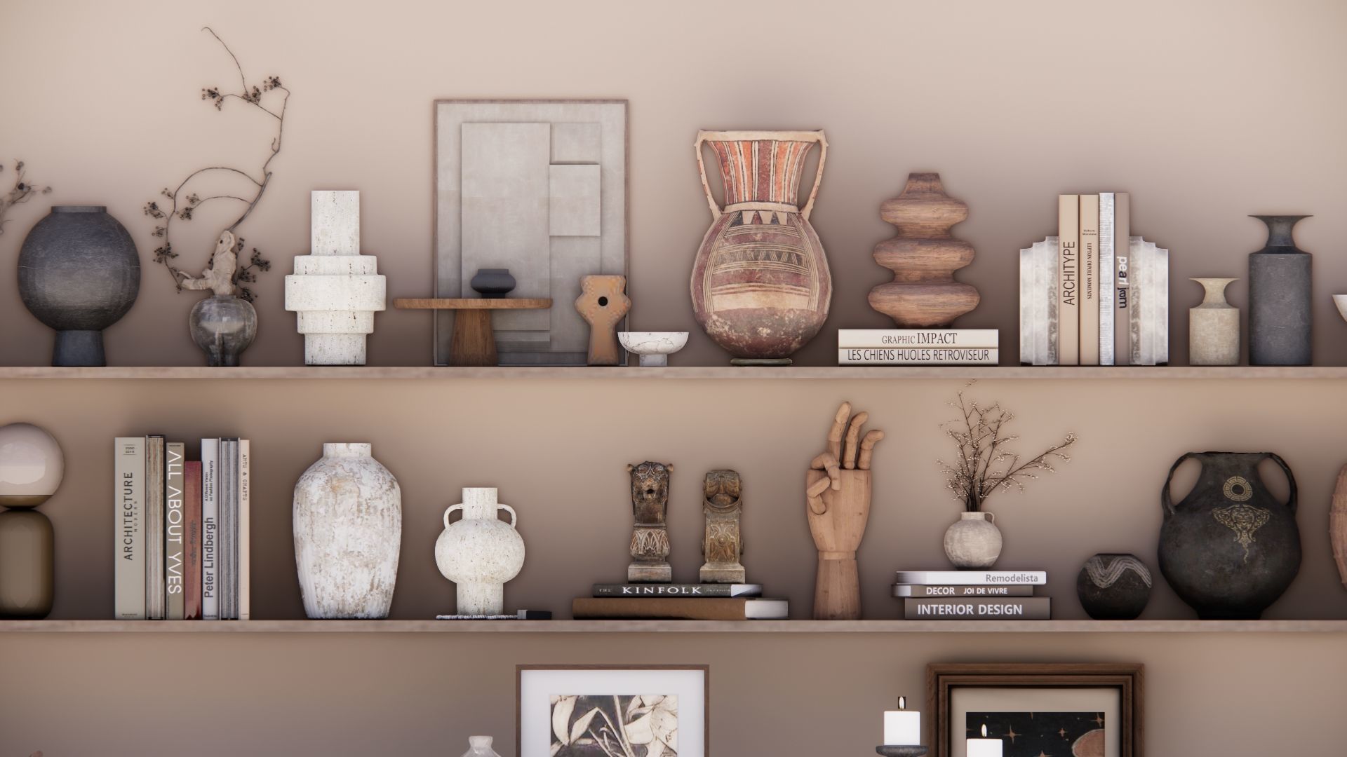 Shelf vase ornaments 3D model_2