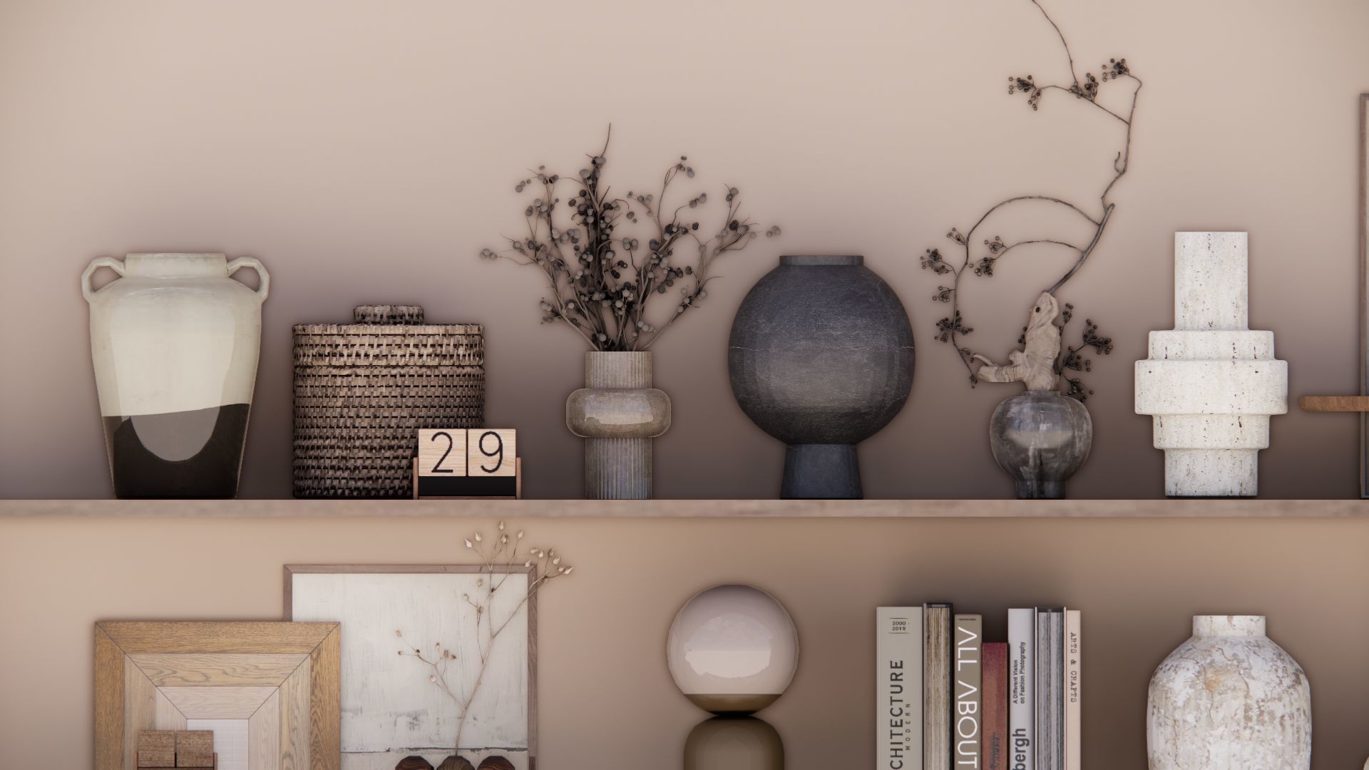 Shelf vase ornaments 3D model_1