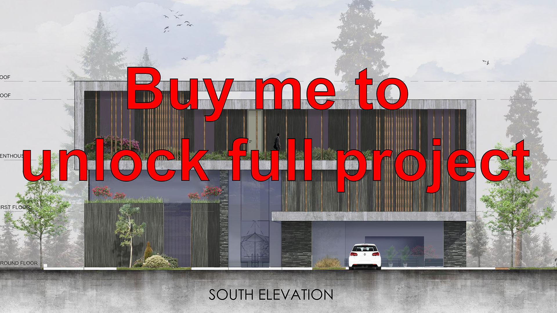 Luxurious Modern Folding Architecture Villa furnished corona 3d 3D model_2