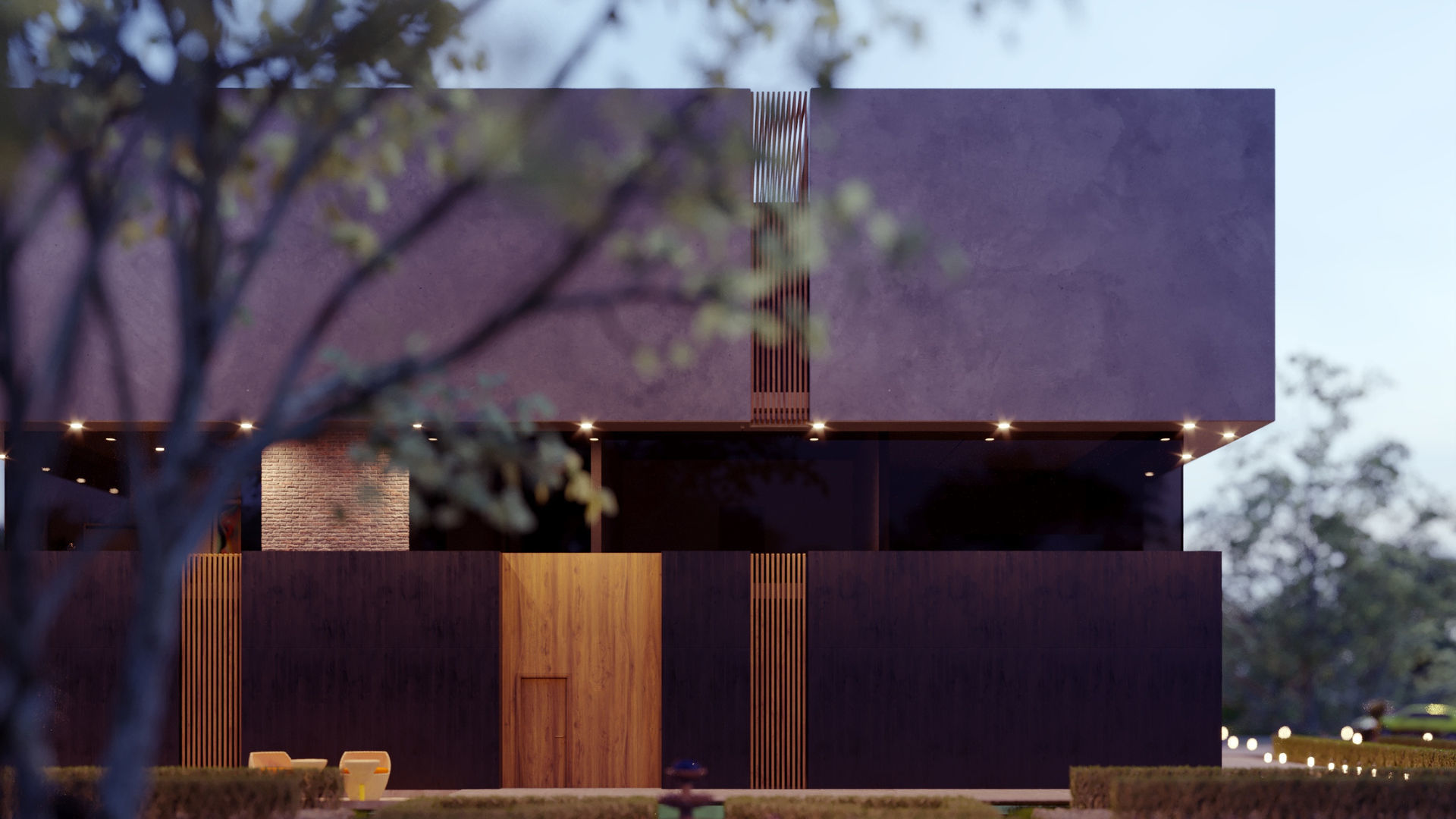 Luxurious Modern Folding Architecture Villa furnished corona 3d 3D model_4