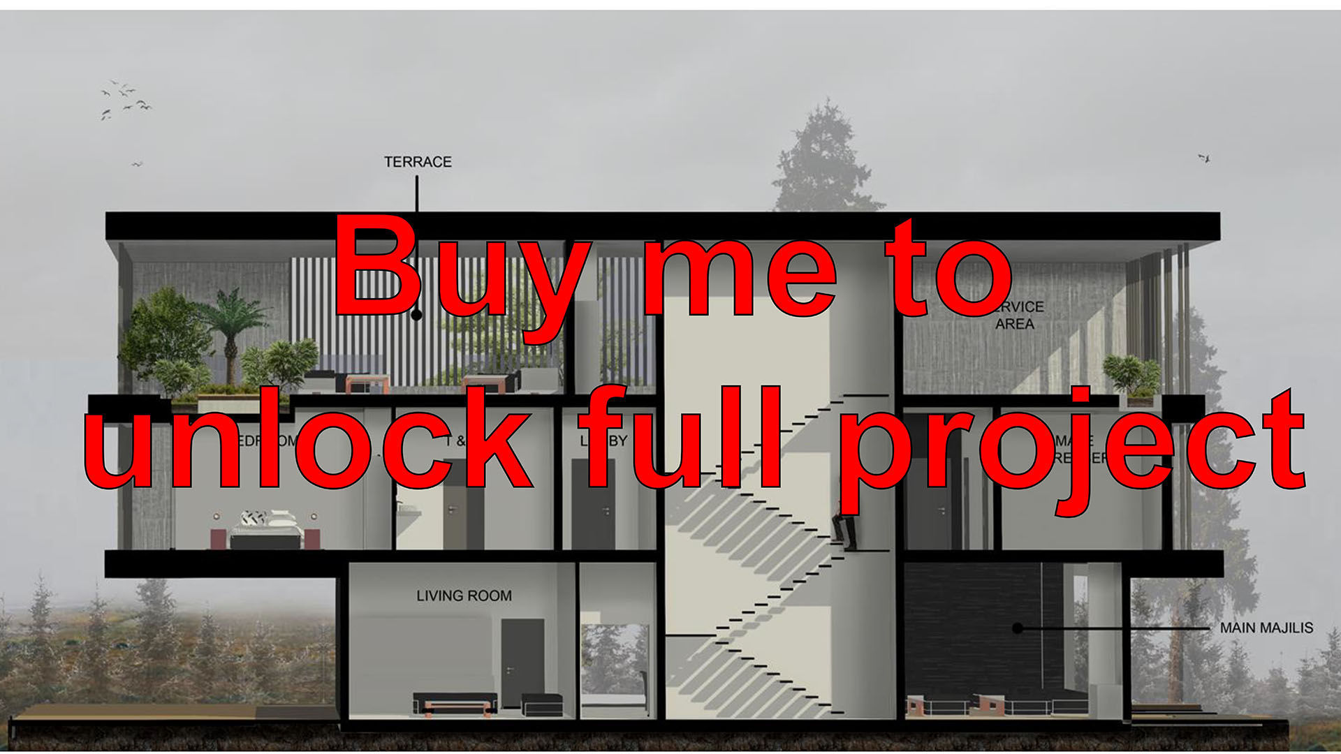 Luxurious Modern Folding Architecture Villa furnished corona 3d 3D model_14