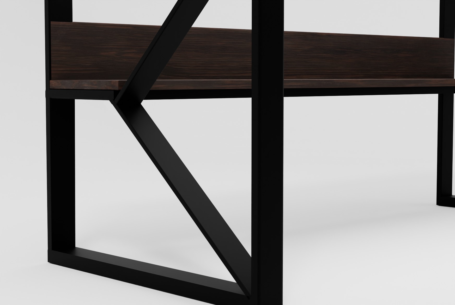 Modern Work Desk with Shelf 3D model_8