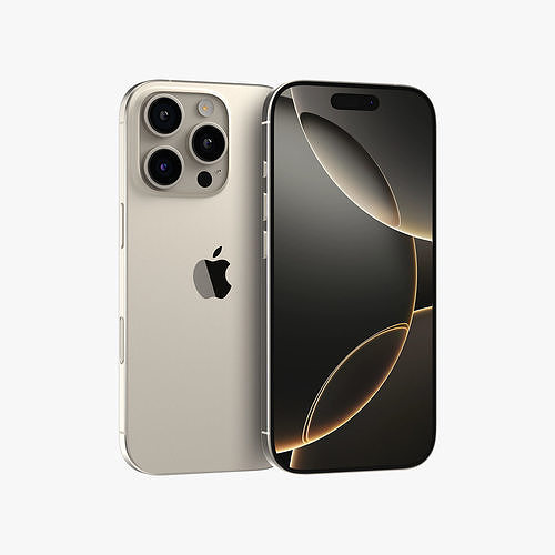 Apple iPhone 16 Pro Natural Titanium 3D model