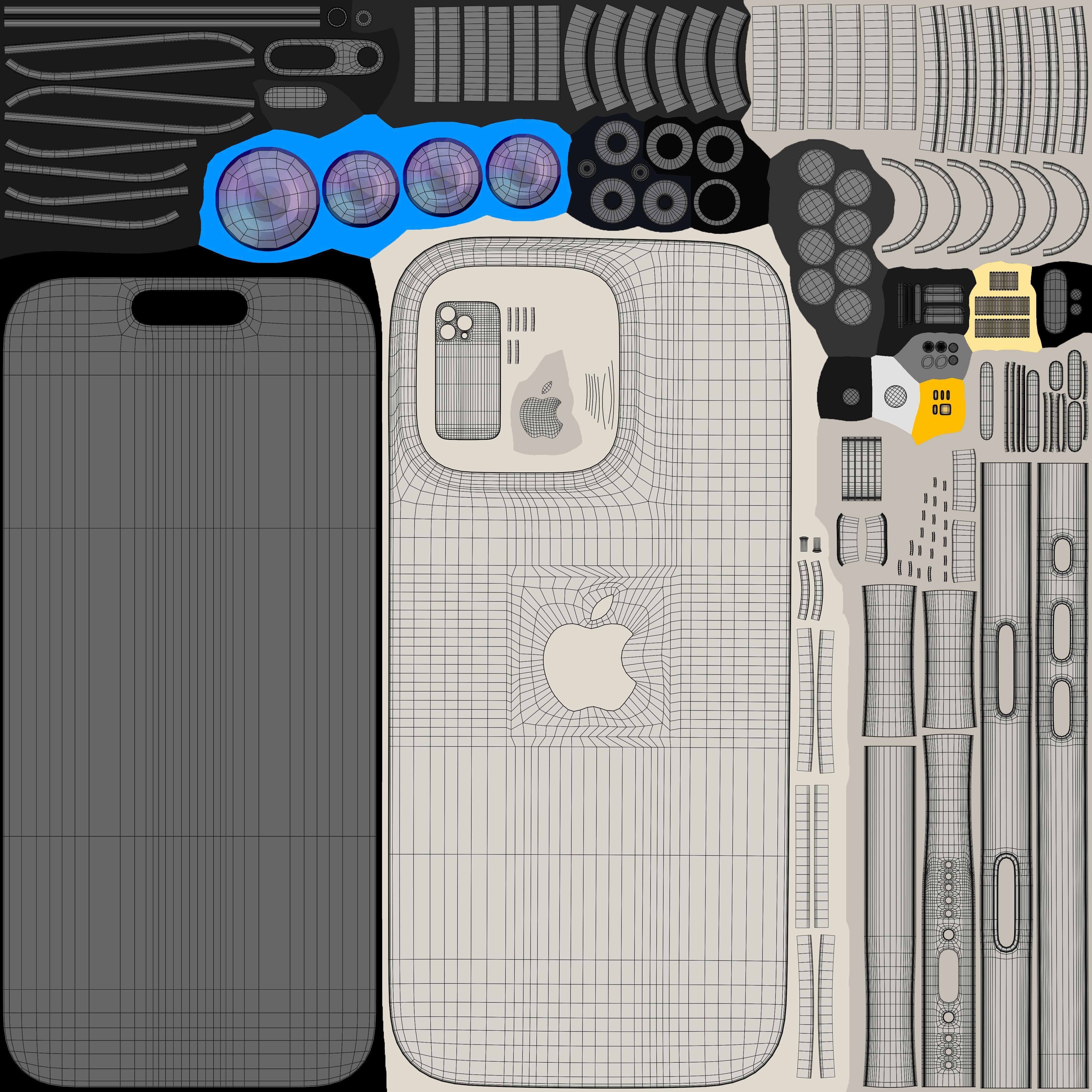 Apple iPhone 16 Pro Natural Titanium 3D model_10