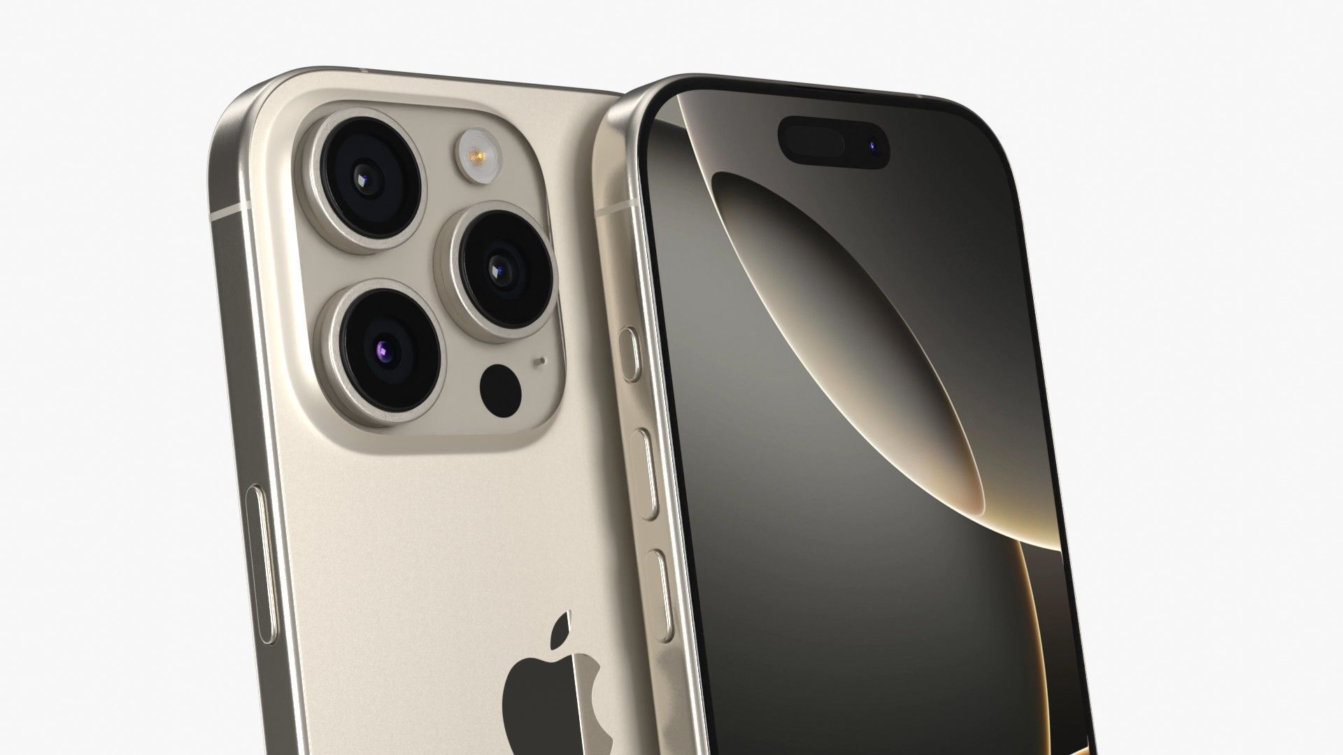 Apple iPhone 16 Pro Natural Titanium 3D model_3