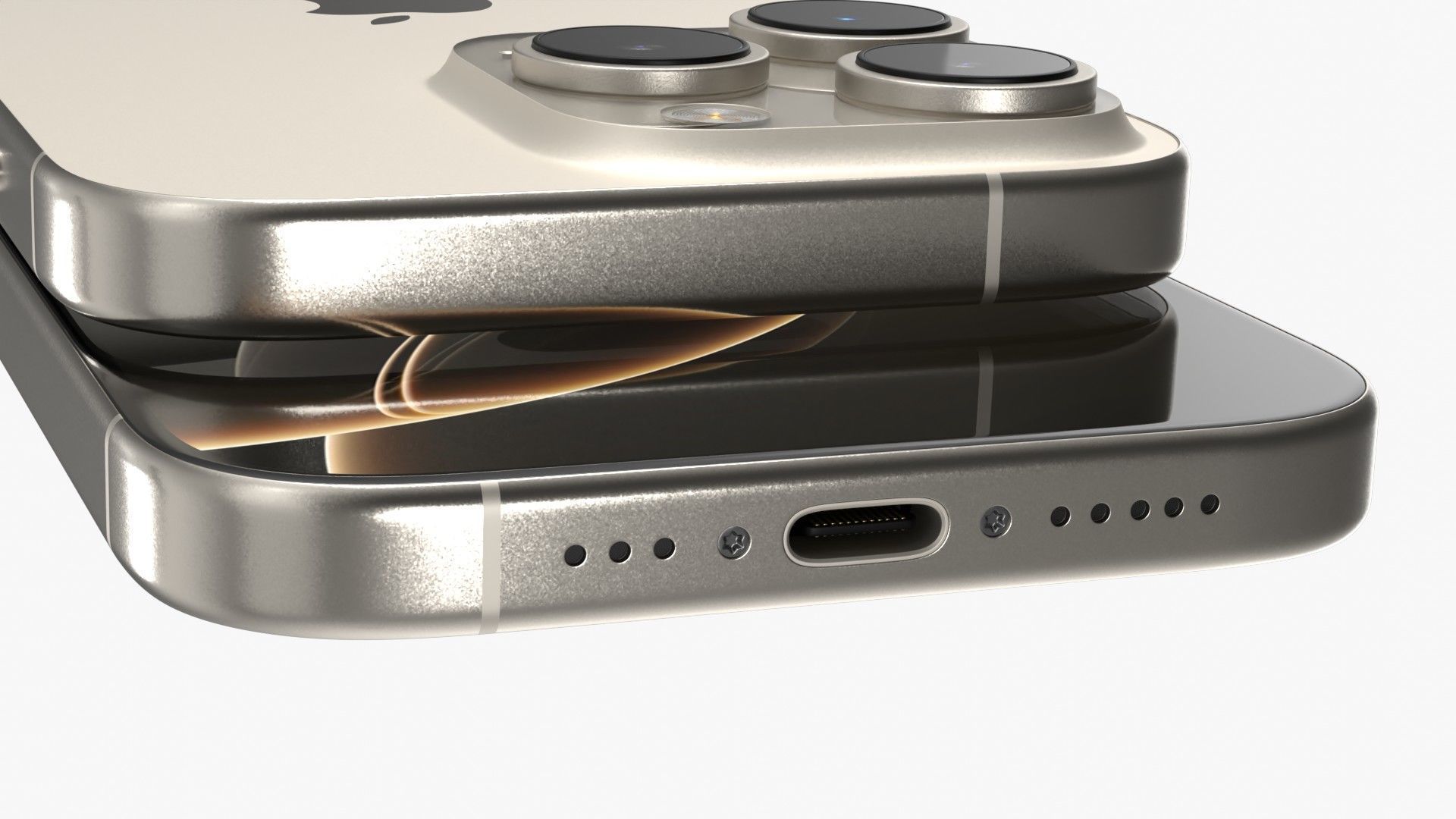 Apple iPhone 16 Pro Natural Titanium 3D model_7