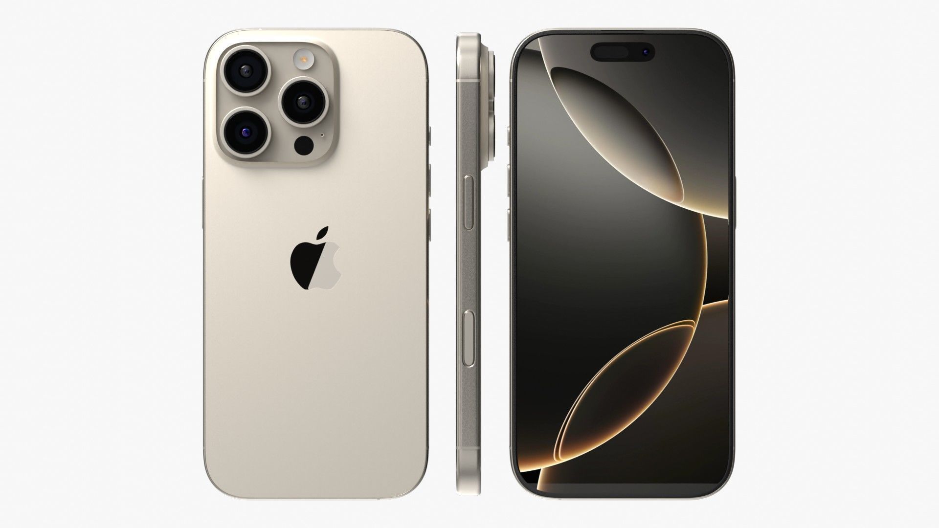 Apple iPhone 16 Pro Natural Titanium 3D model_2