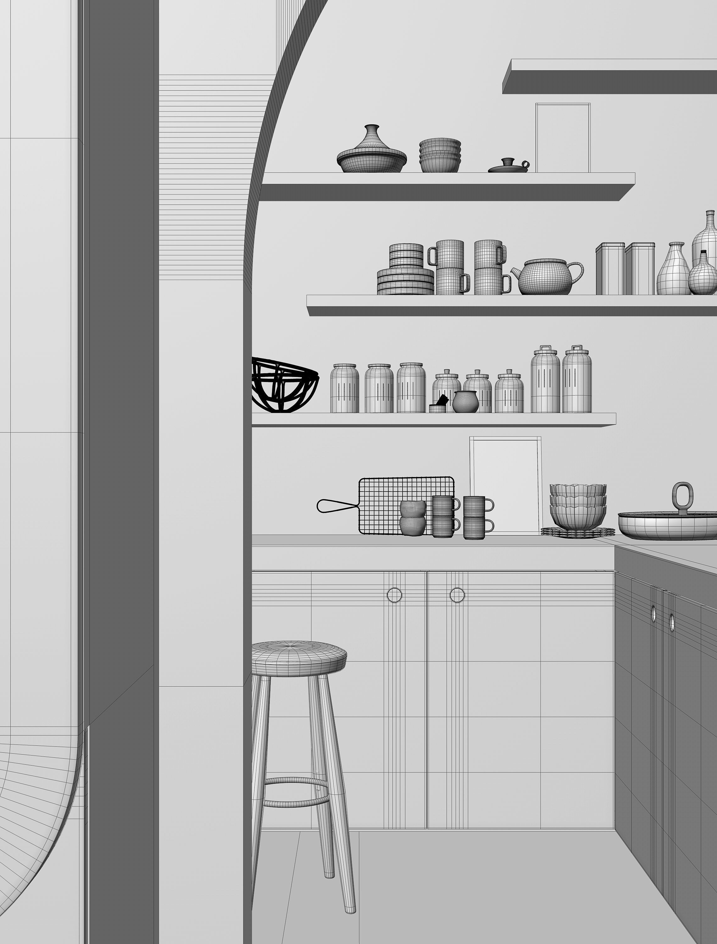 Stardust Kitchen interior scene 3D model_10