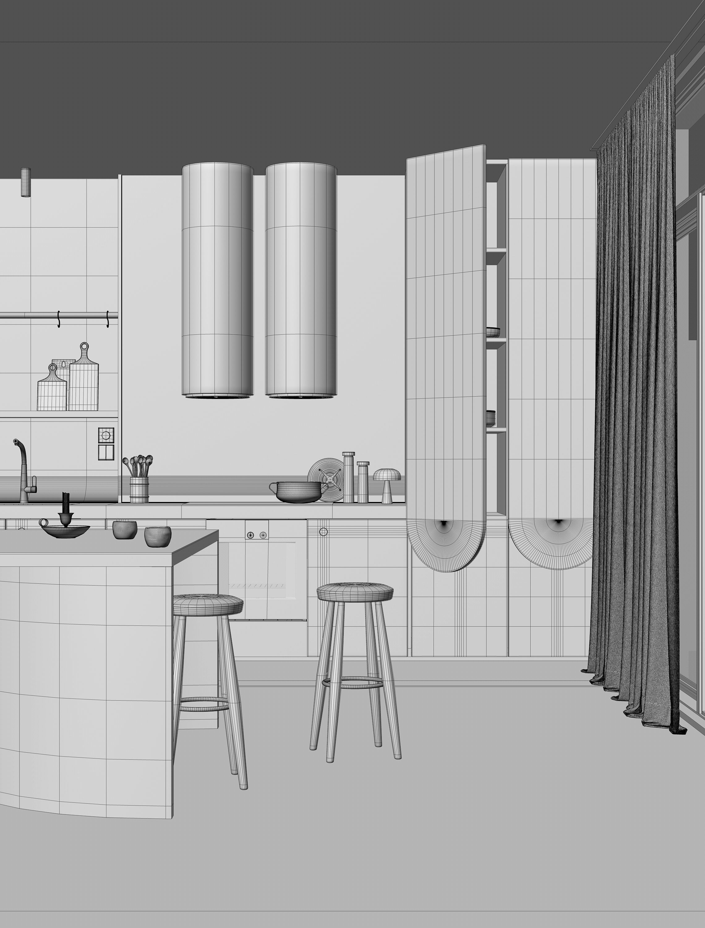 Stardust Kitchen interior scene 3D model_16