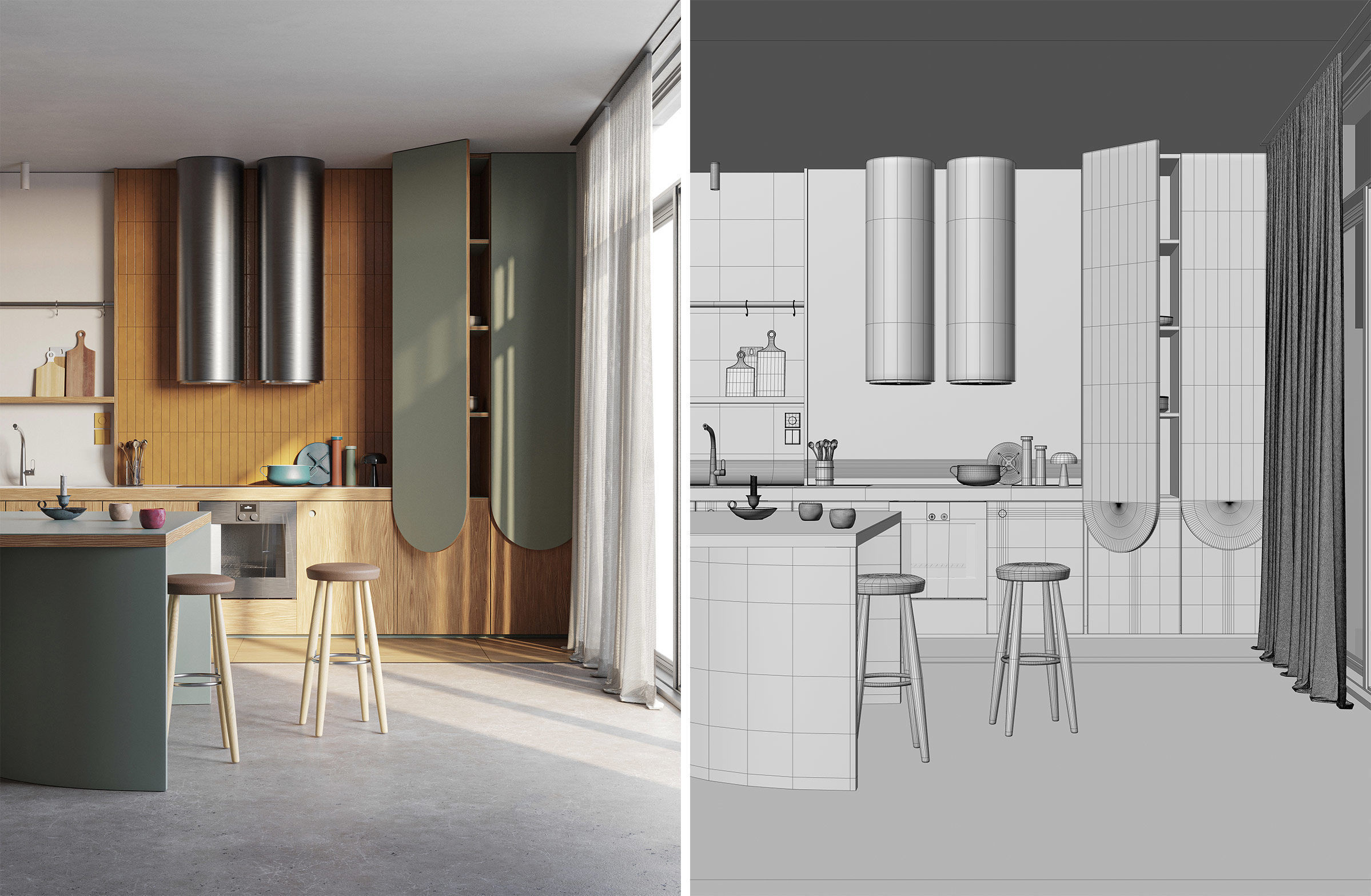 Stardust Kitchen interior scene 3D model_23