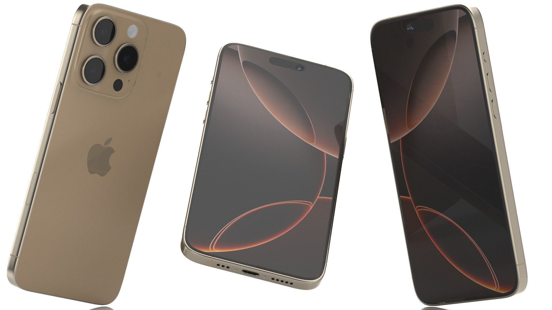 Apple iphone 16 pro desert 3D model_10