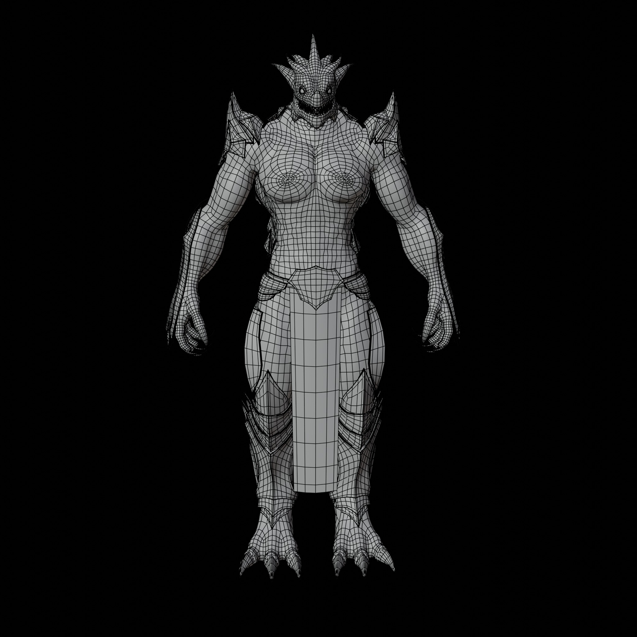 Obsidian Dragon Low-poly 3D model_18