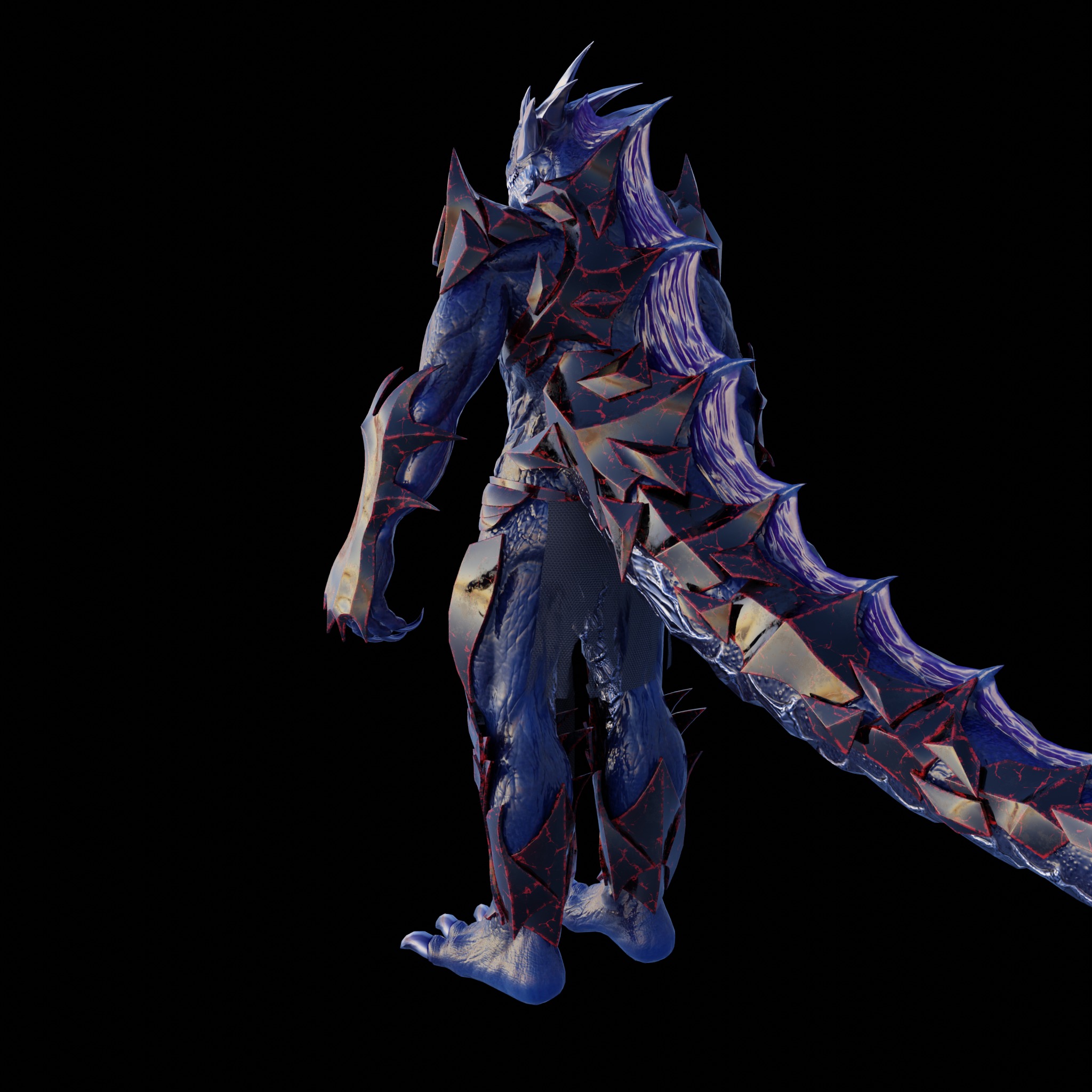 Obsidian Dragon Low-poly 3D model_10