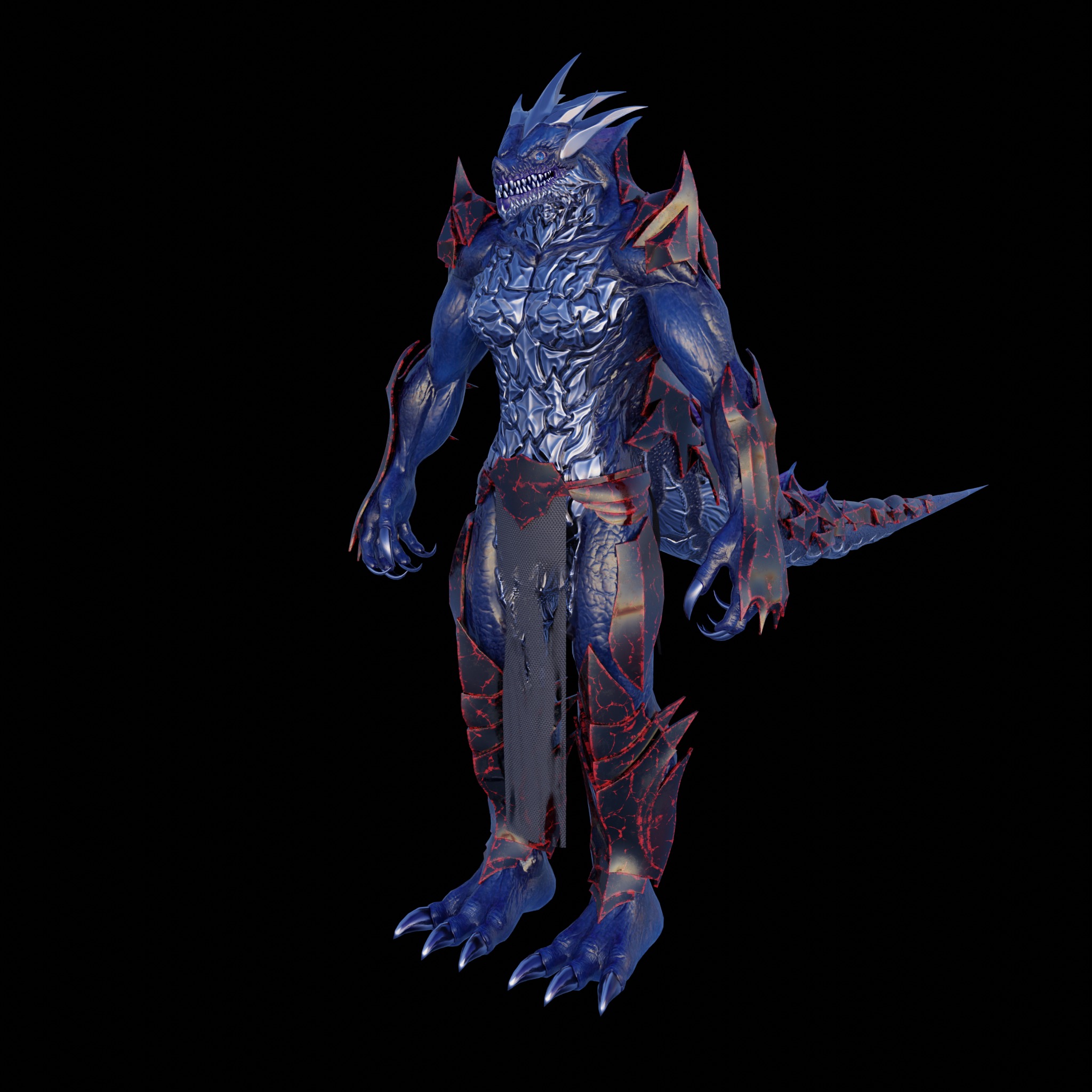 Obsidian Dragon Low-poly 3D model_13