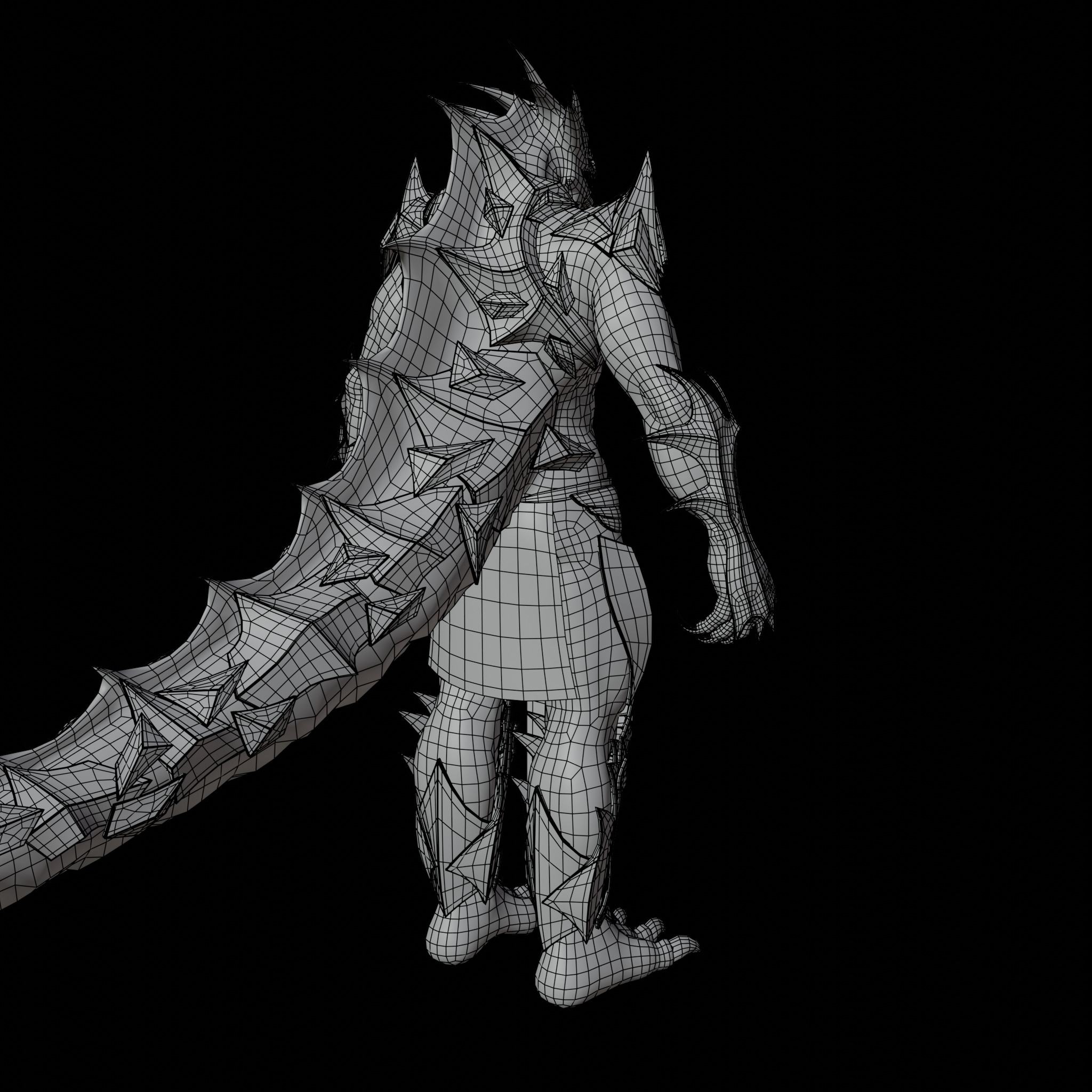 Obsidian Dragon Low-poly 3D model_17