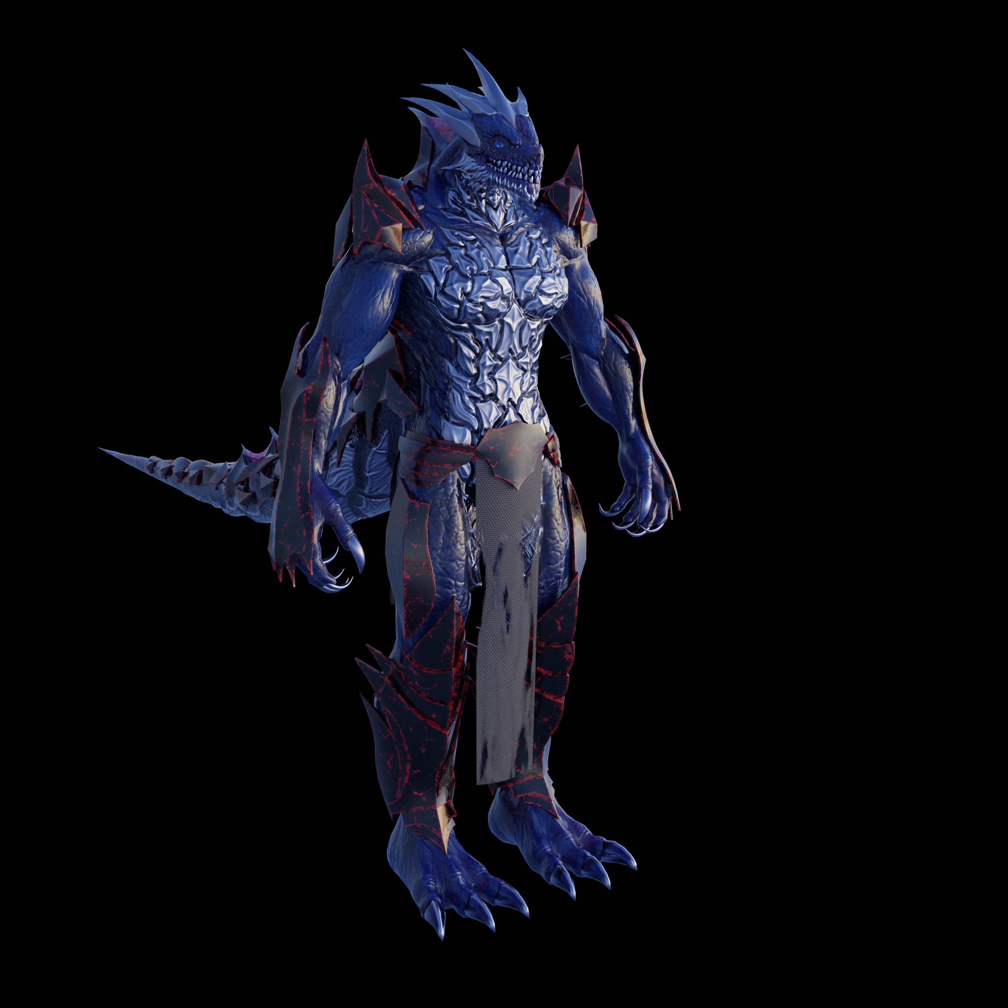 Obsidian Dragon Low-poly 3D model_5