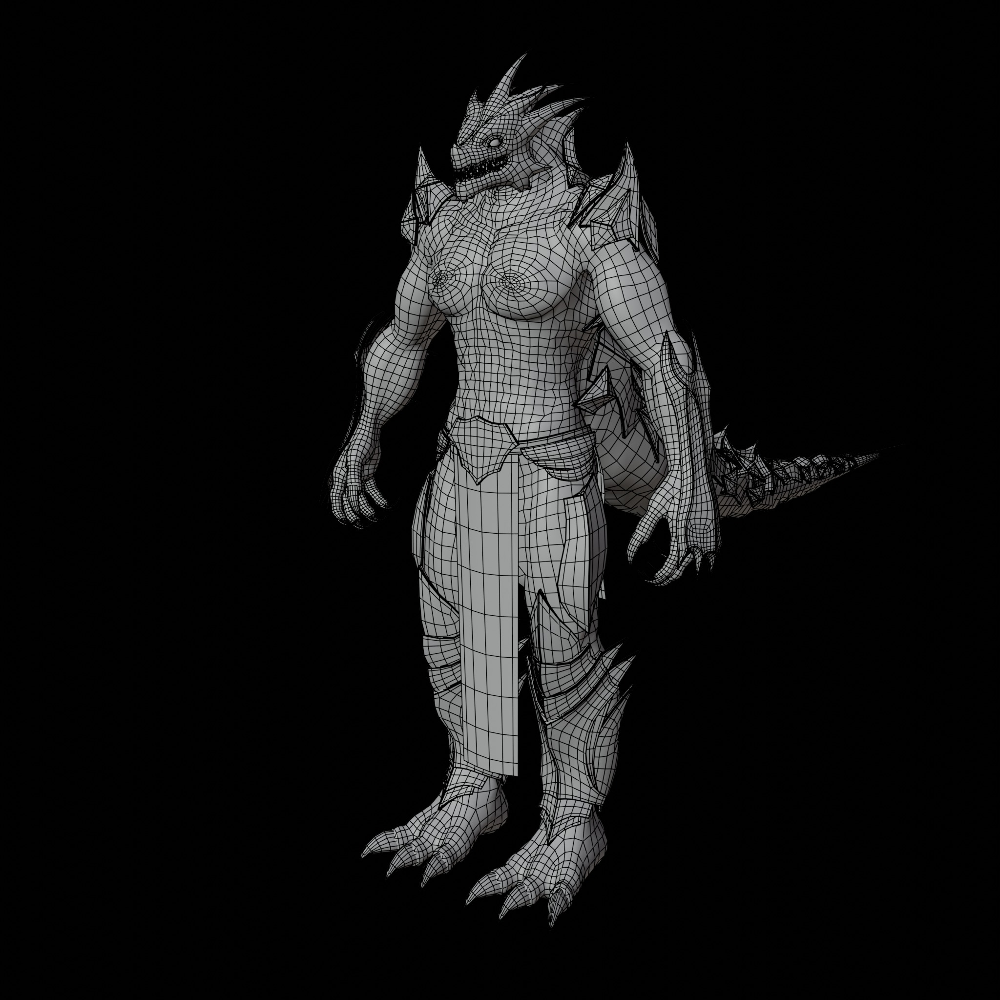 Obsidian Dragon Low-poly 3D model_22