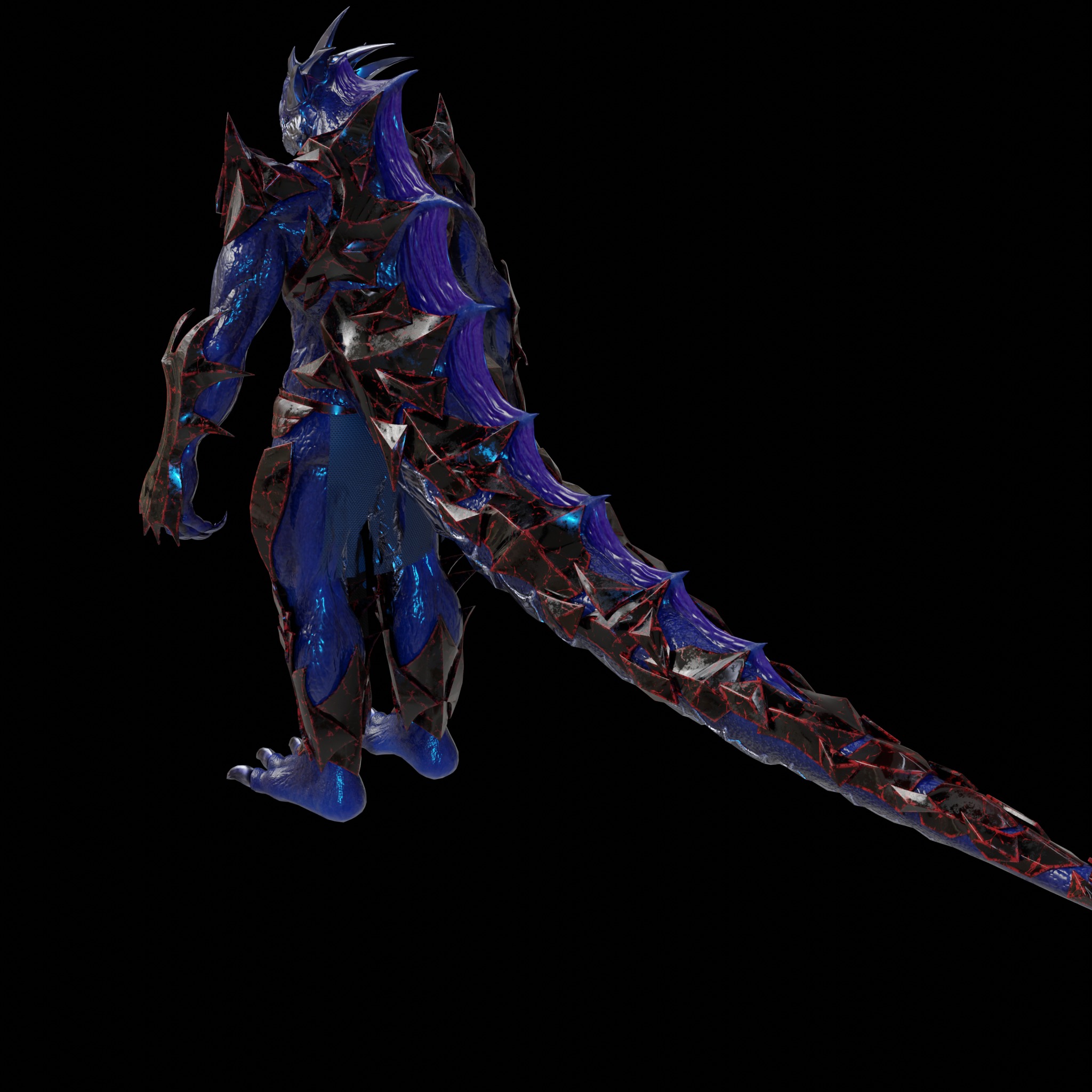 Obsidian Dragon Low-poly 3D model_3