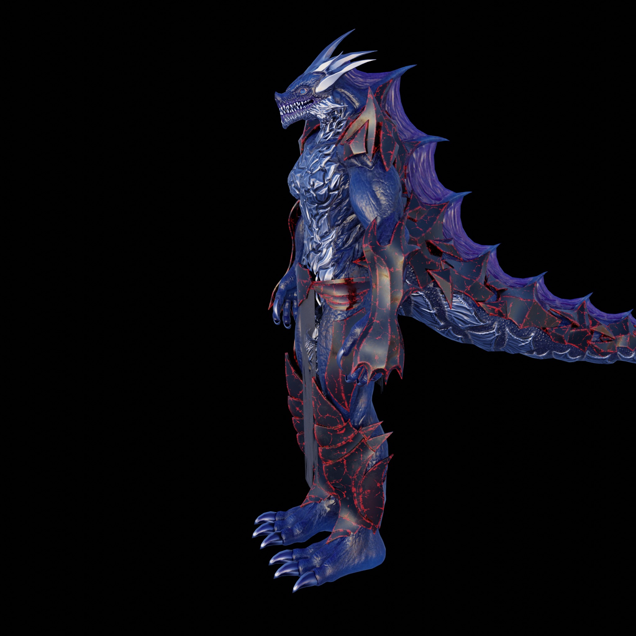 Obsidian Dragon Low-poly 3D model_12