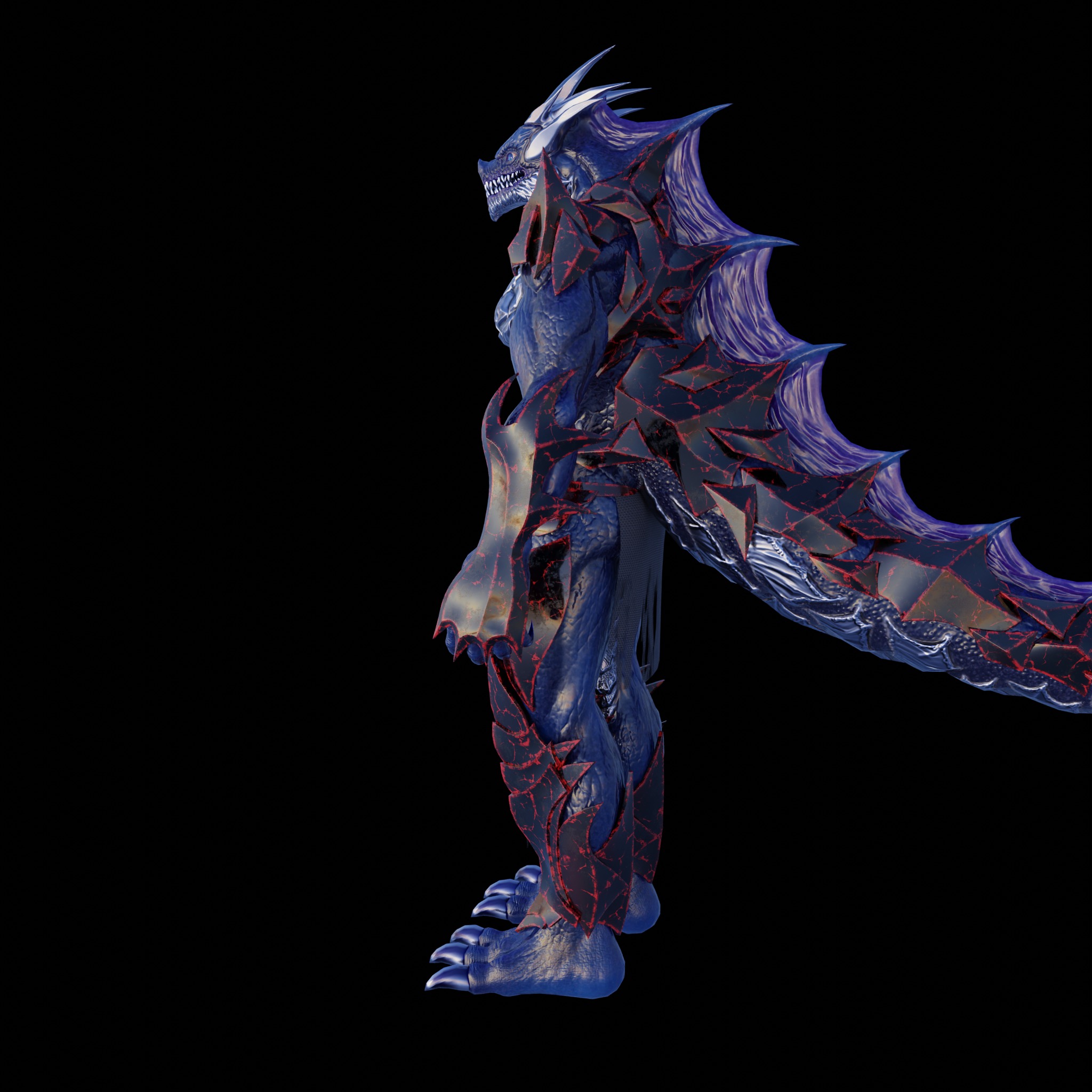 Obsidian Dragon Low-poly 3D model_11